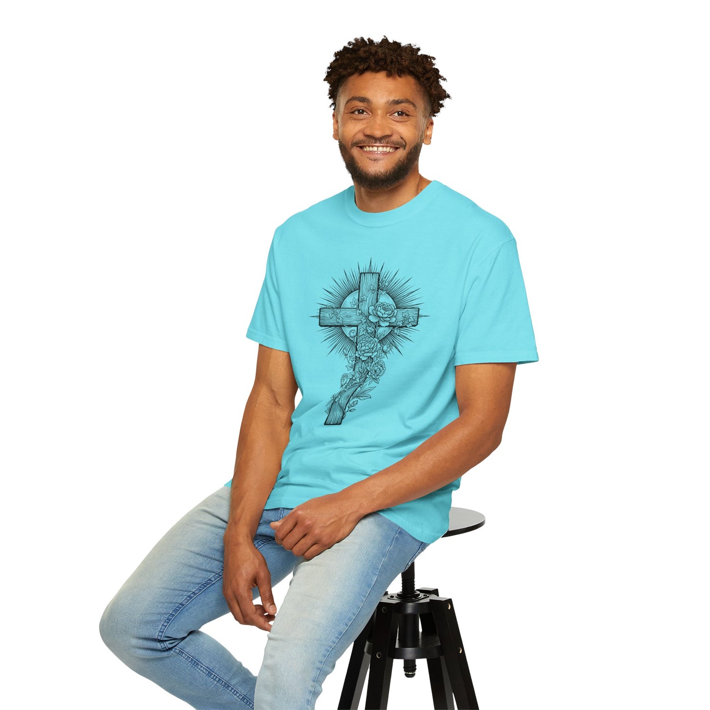 Christian Floral Cross Shirt, Boho Faith T-Shirt, Religious Botanical Tee, Wildflower Jesus Shirt, Easter Apparel, Christian Gifts