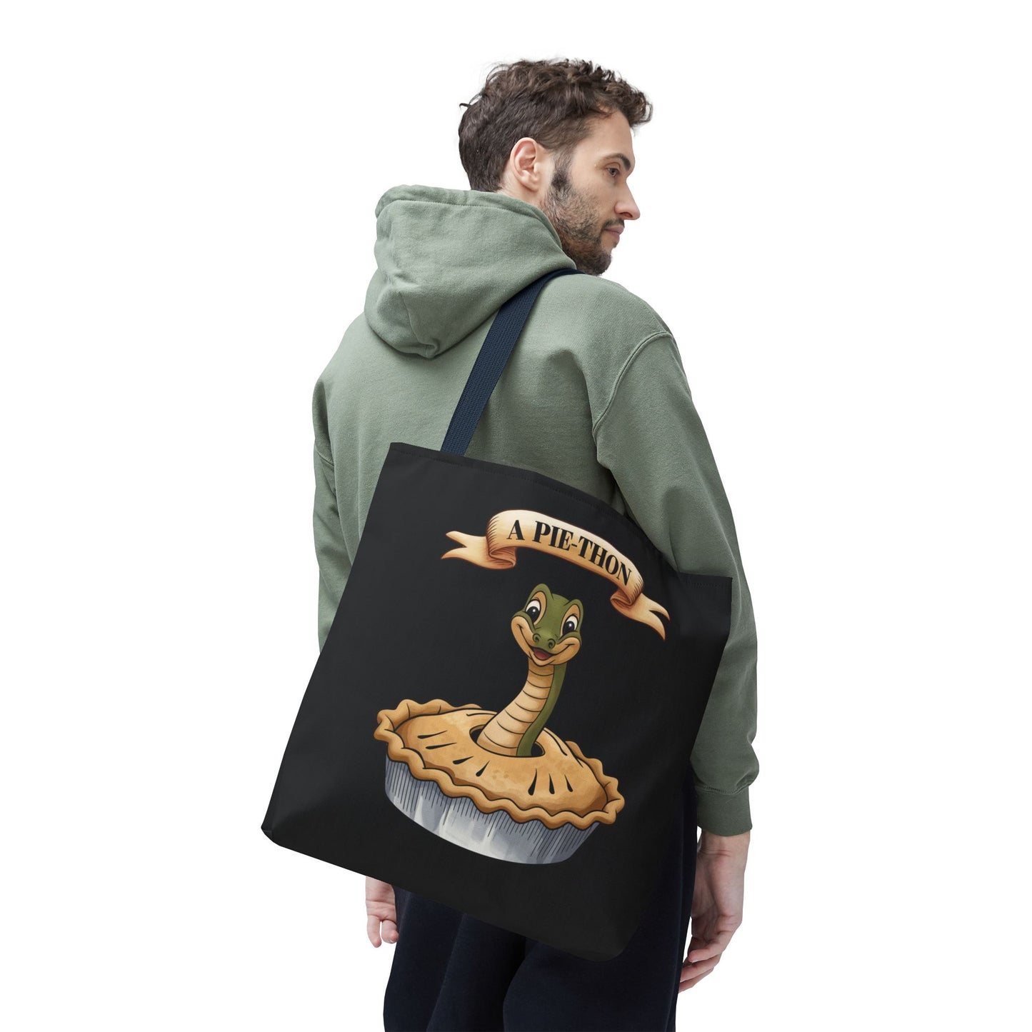 Funny Tote Bag with Snake Joke - Pie-Thon