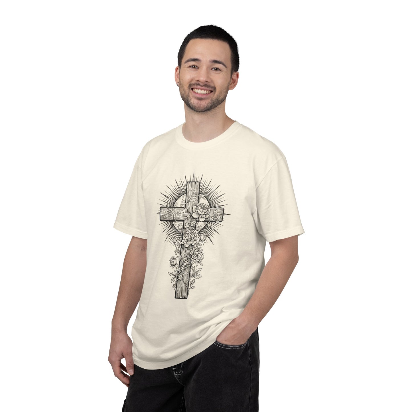Christian Floral Cross Shirt, Boho Faith T-Shirt, Religious Botanical Tee, Wildflower Jesus Shirt, Easter Apparel, Christian Gifts
