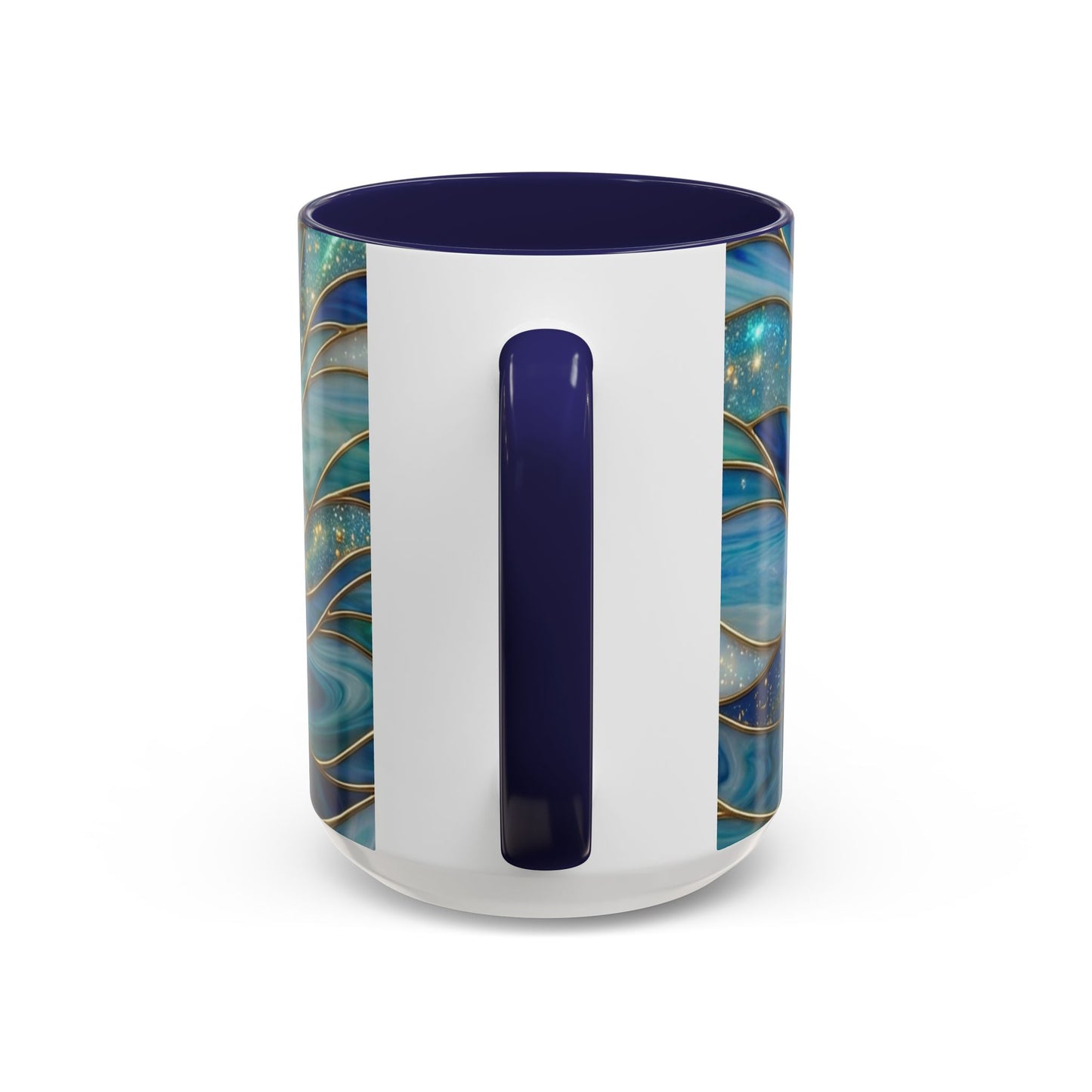 Stained Glass Dolphin Mug, Dolphin Coffee Cup, Ocean Art Mug, Sea Life Gift, Nautical Decor Mug, Coastal Dolphin Lover Gift