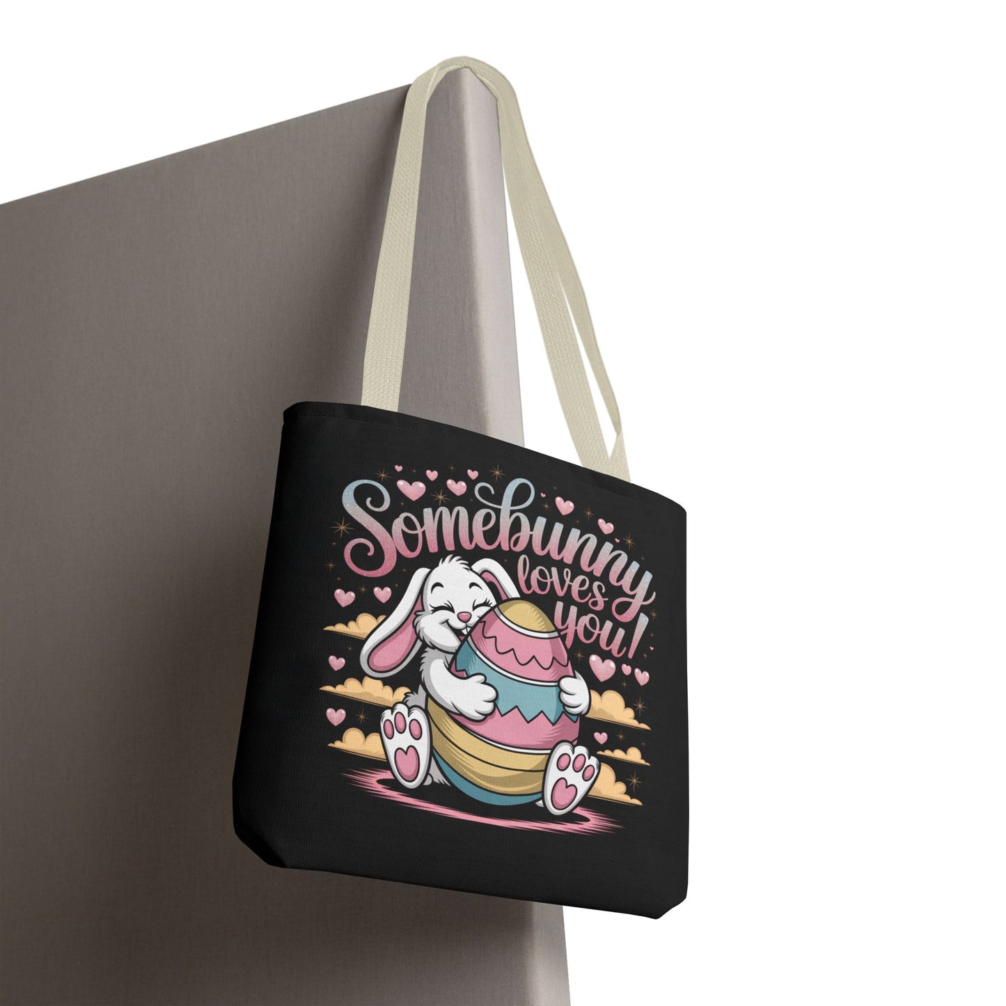 Easter Bunny Tote Bag Somebunny Loves You Easter Bag Bunny