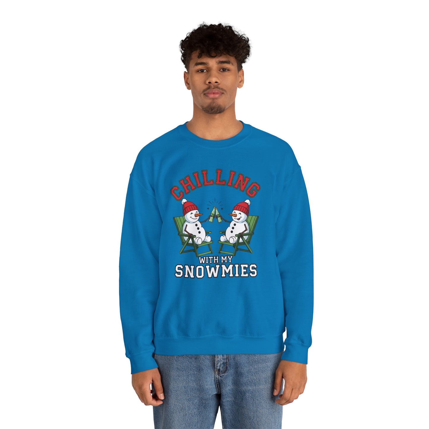 Chilling With My Snowmies Sweatshirt - Funny Christmas Snowman Sweater, Holiday Party Shirt, Cute Winter Gift, Matching Friends Xmas Top