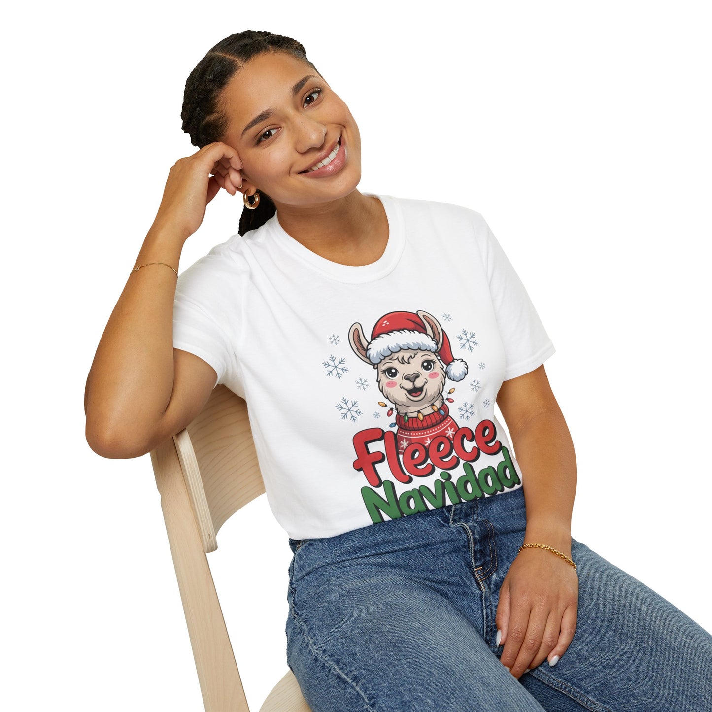 Fleece Navidad Llama Christmas Shirt, Funny Llama Xmas Tee, Cute Holiday Pun Shirt, Fuzzy Llama Santa Sweater Shirt, Christmas Gift Tee