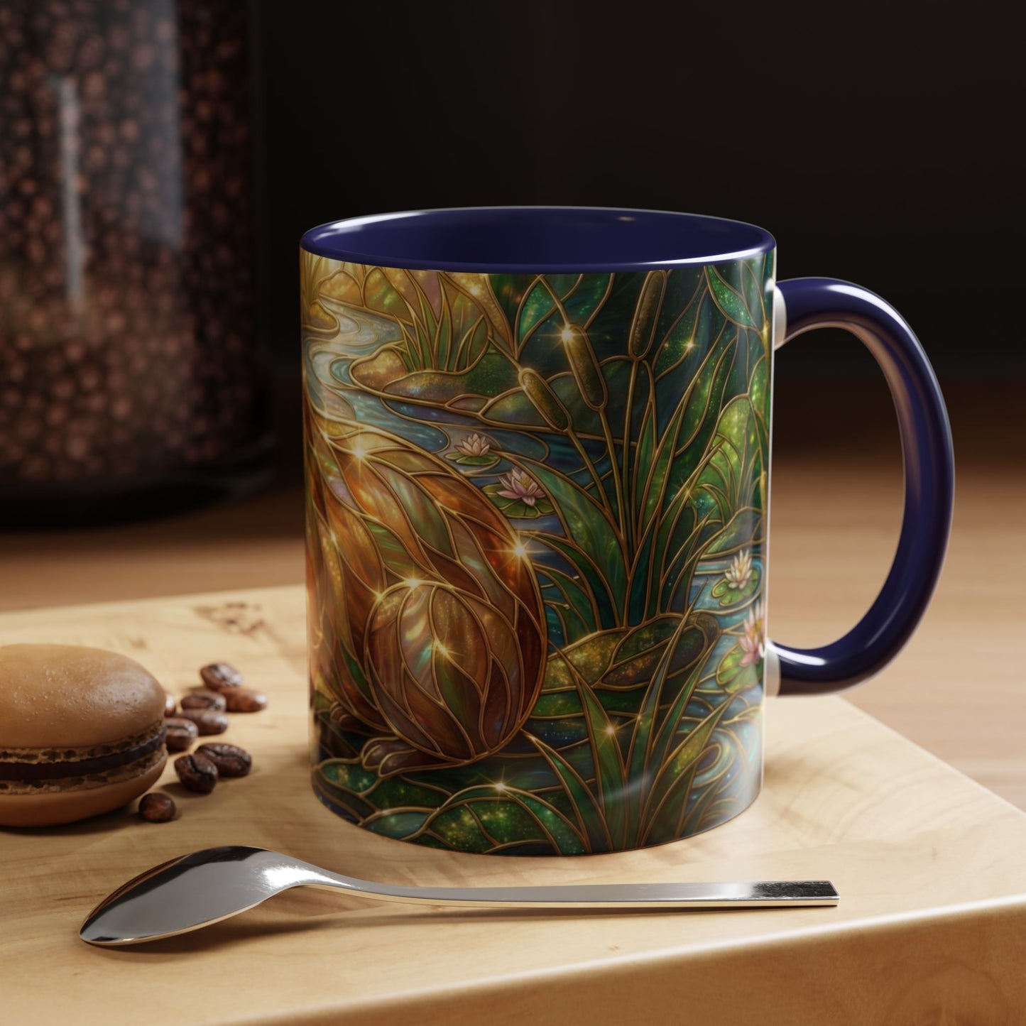 Capybara Coffee Mug, Stained Glass Capybara Art Mug, Cute Animal Lover Gift, Nature Inspired Ceramic Coffee Cup, Unique Wildlife Mug, 11oz 15oz