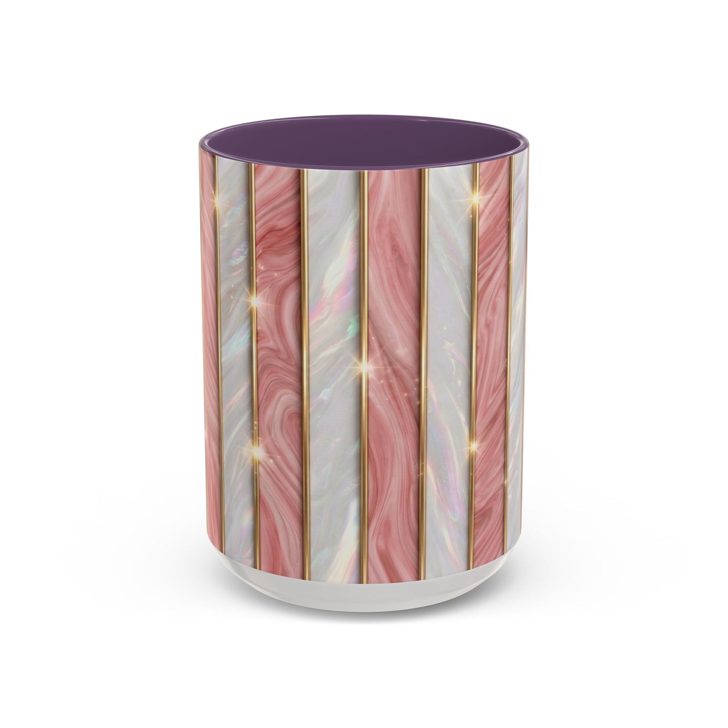 Pink Marble Coffee Mug, Gold Stripe Faux Agate Cup, Glam Desk Accessory, Elegant Tea Mug, Luxury Gift for Her, Chic Office Desk Decor