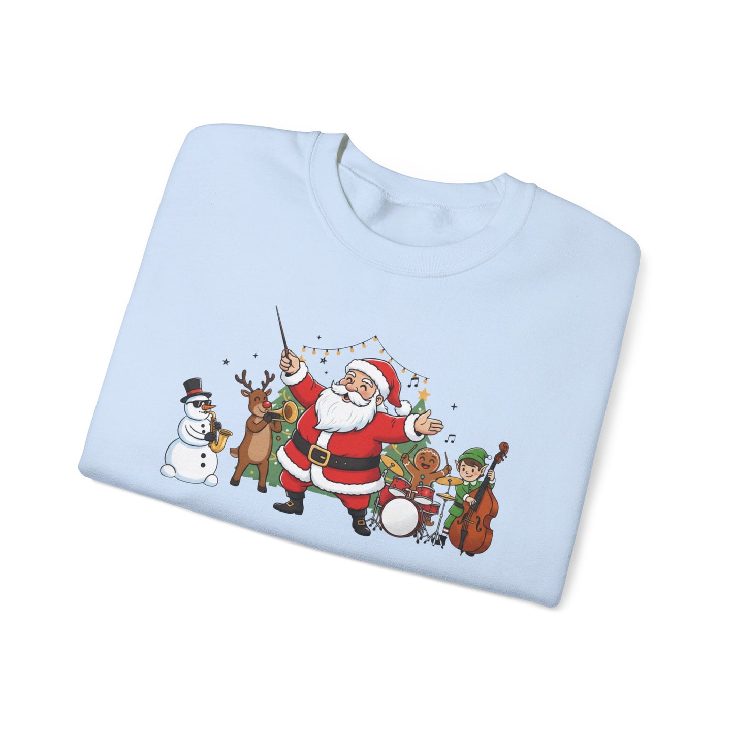 Santa’s Christmas Band Sweatshirt | Funny Holiday Crewneck | Festive Unisex Christmas Sweater | Cozy Winter Gift