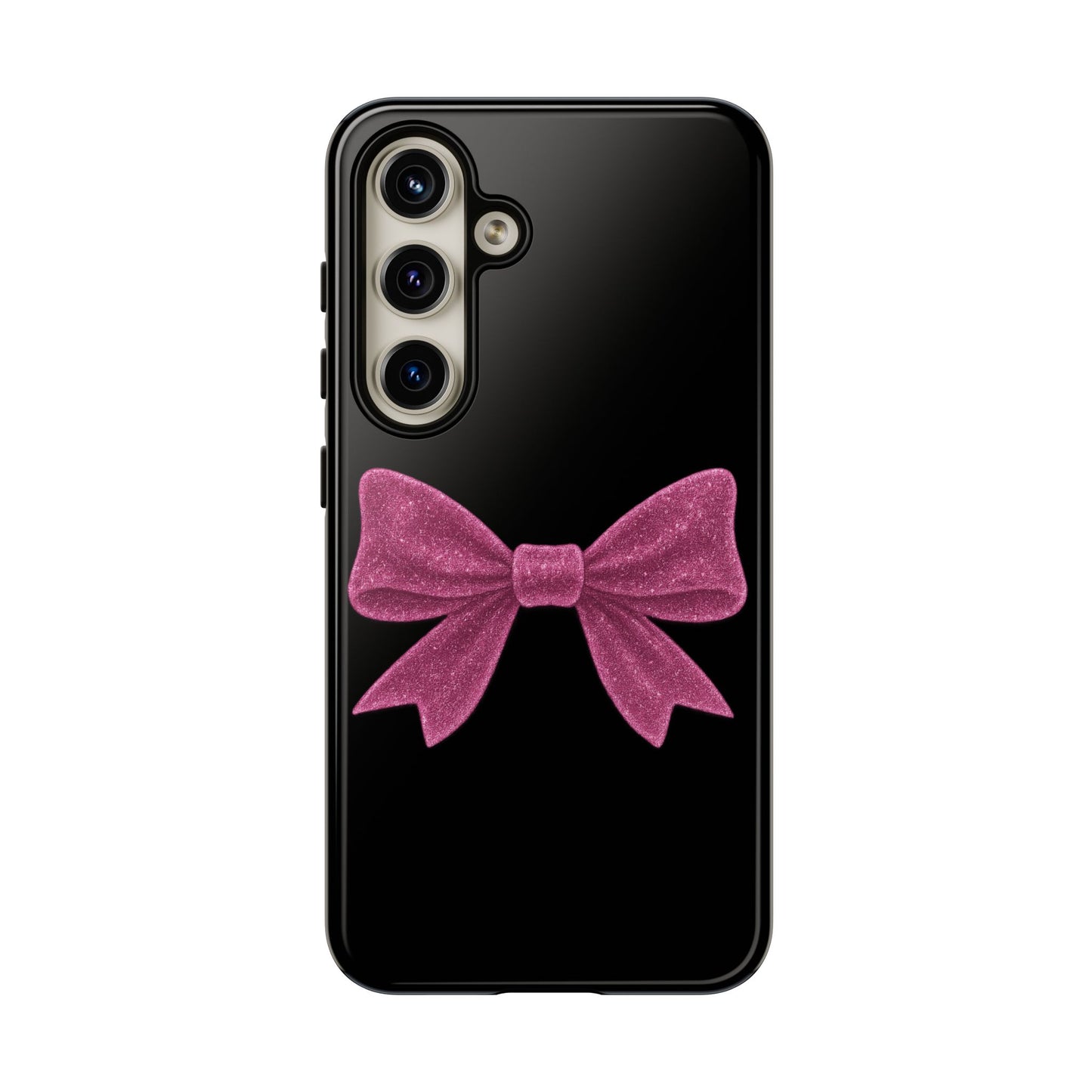 Pink Glitter Bow Samsung Case – Coquette Aesthetic Phone Cover – Girly Glossy Galaxy Case – Cute Soft Girl Tech Accessory – Kawaii Gift Idea