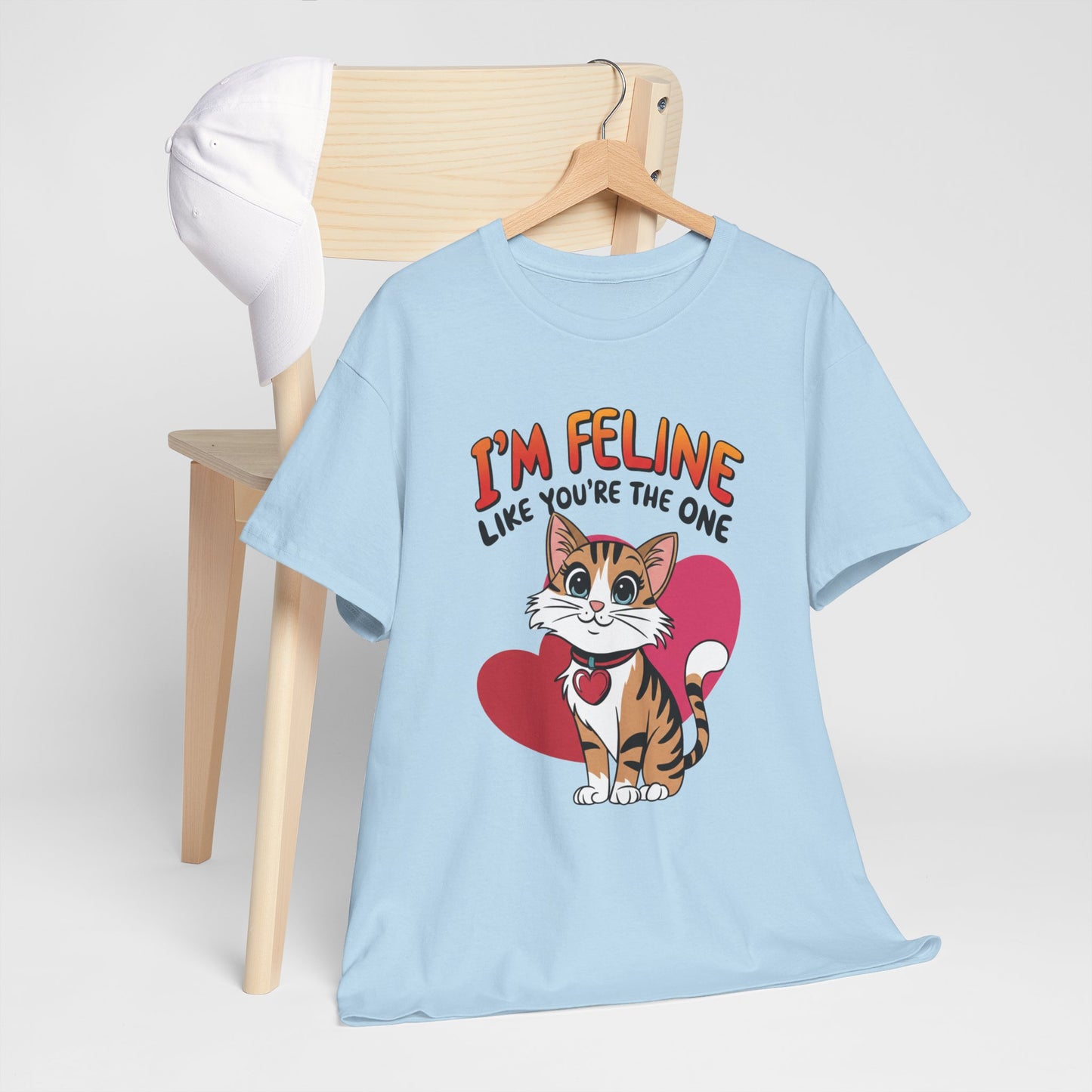 I’m Feline Like You’re The One Shirt, Cute Cat Valentine Tee, Funny Cat Love Graphic TShirt, Romantic Gift For Her Him, Cat Pun Shirt