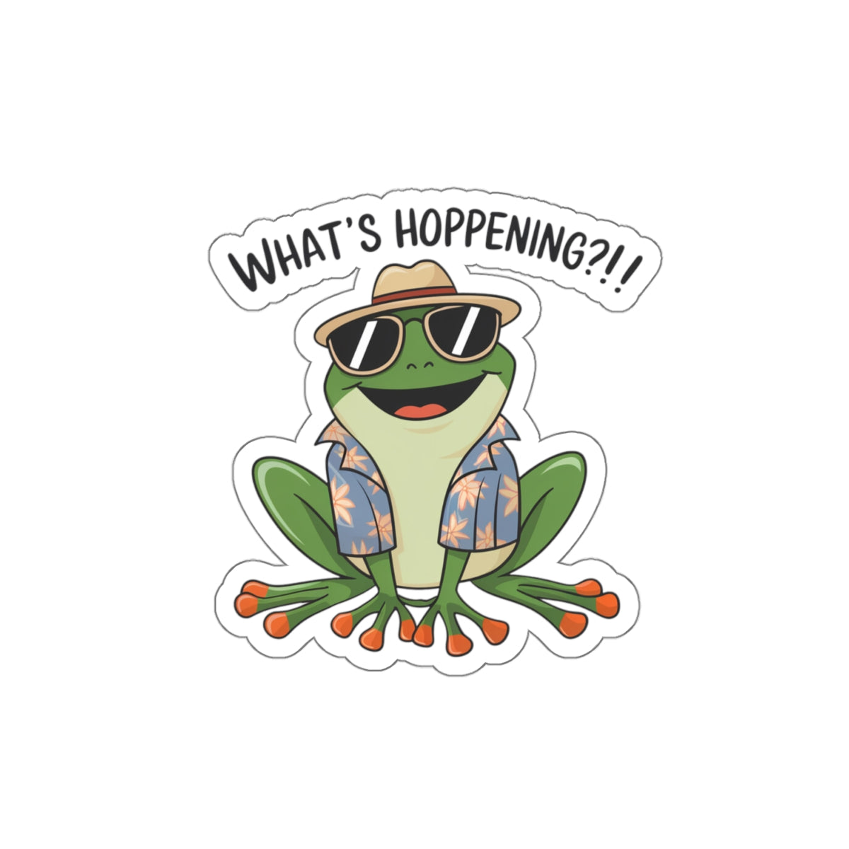 Sticker What's Hoppening Frog Pun