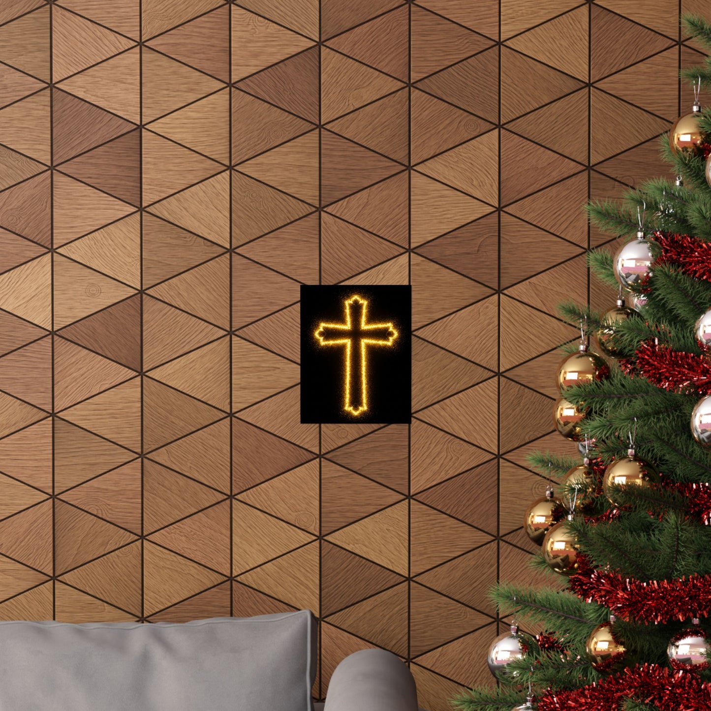 Vertical Poster - Glowing Cross Design