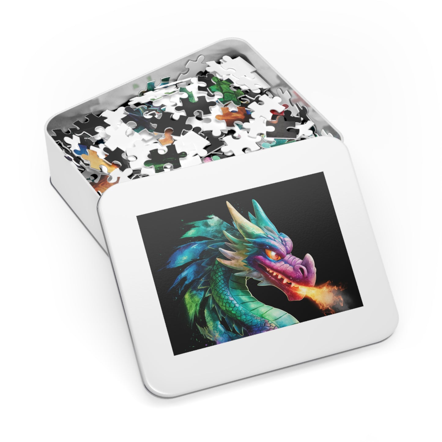 Colorful Fire Breathing Dragon Puzzle - 252, 500, 1000, 2000 Piece Fantasy Jigsaw Gift for Adults, Kids, Gamers, & Art Lovers