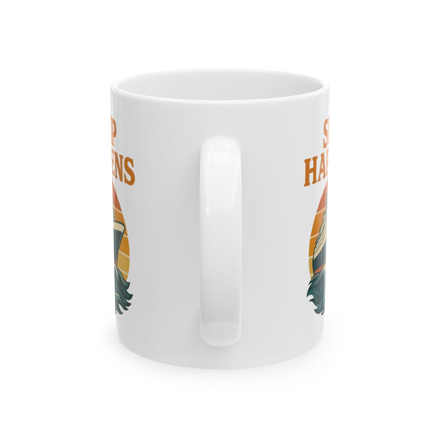 Ceramic Mug - Ship Happens Sunset Design Cruise Cup Cruise Mug Nautical Decor Drinking Accessory for Travel Lovers