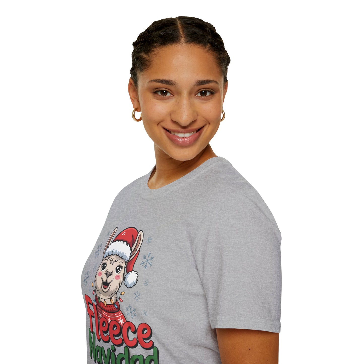 Fleece Navidad Llama Christmas Shirt, Funny Llama Xmas Tee, Cute Holiday Pun Shirt, Fuzzy Llama Santa Sweater Shirt, Christmas Gift Tee