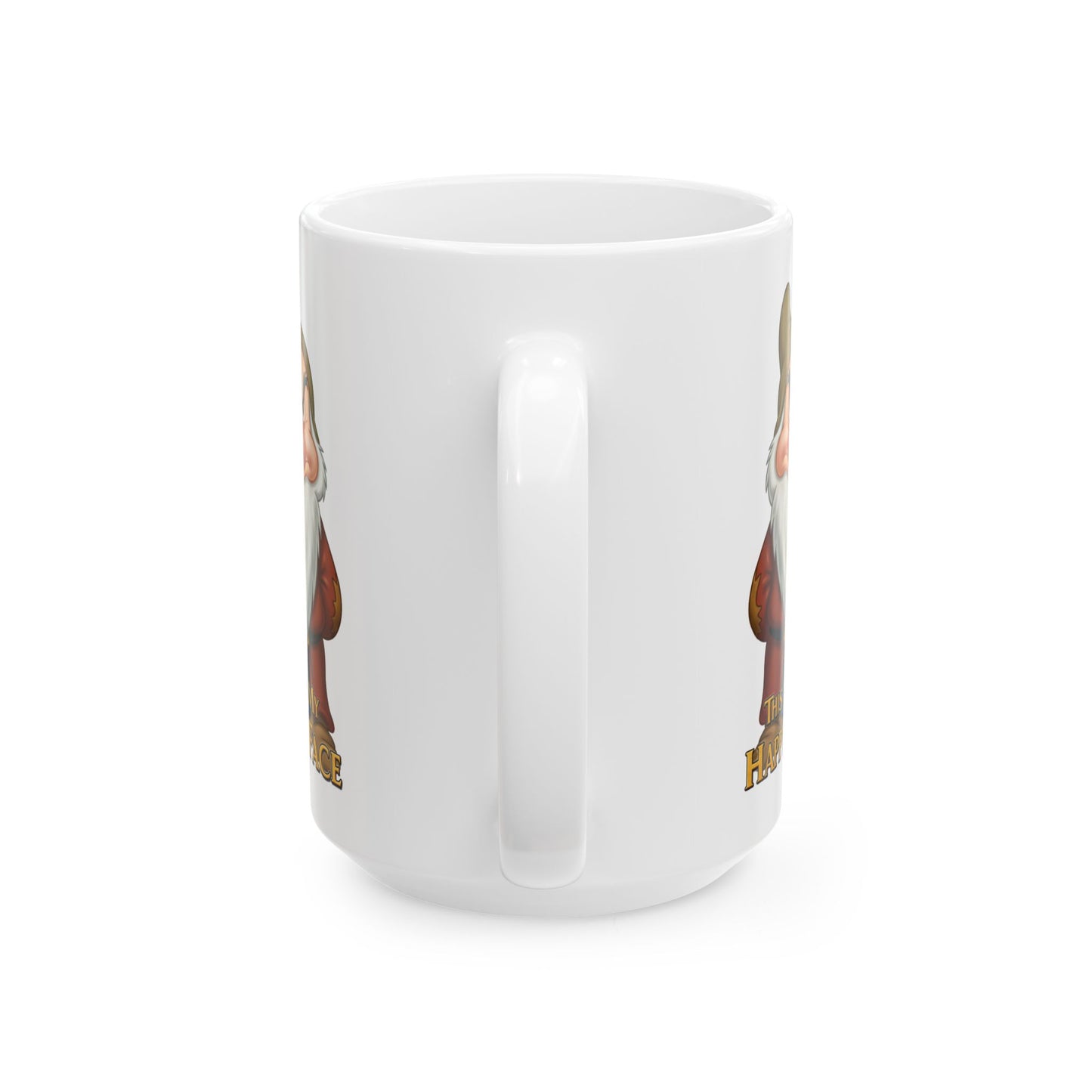 Funny Grumpy Gnome Mug – “This Is My Happy Face” Coffee Cup, Dishwasher Safe Ceramic, Hilarious Gift for Coffee Lovers & Office Humor