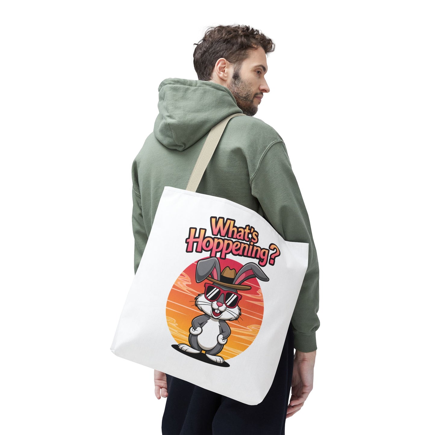 Bunny Tote Bag - 'What's Hoppening'
