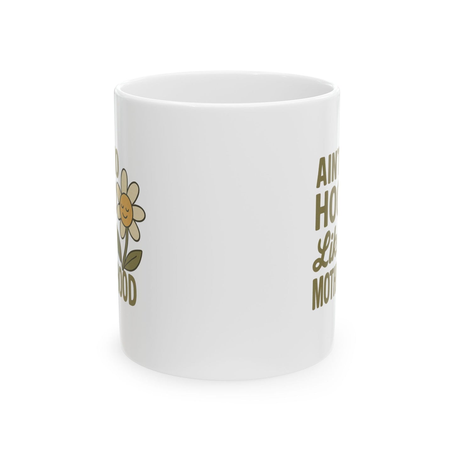 Funny Mom Mug – “Ain’t No Hood Like Motherhood” Coffee Cup | Cute Mother’s Day Gift, Baby Shower Present, New Mom Appreciation Mug