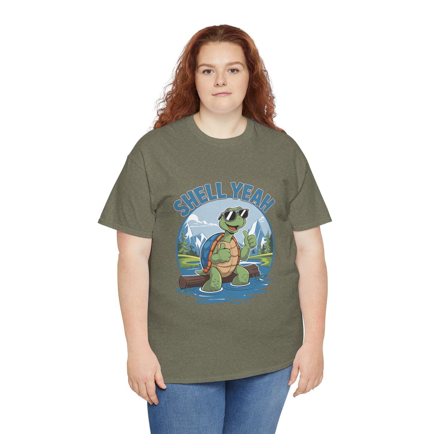 SHELL YEAH Turtle T-Shirt | Funny Cute Turtle Nature Graphic Tee | Handmade Animal Lover Gift | Eco Outdoor Adventure Shirt