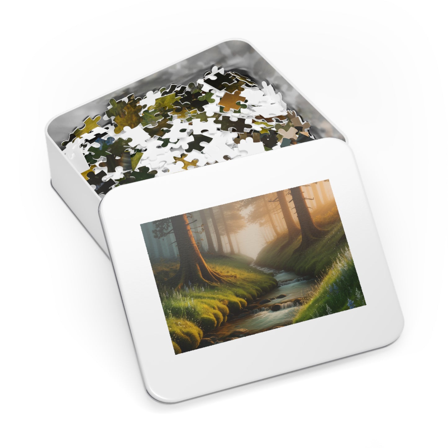 Serene Forest Jigsaw Puzzle with Collector's Tin - Ideal Gift for Nature Lovers