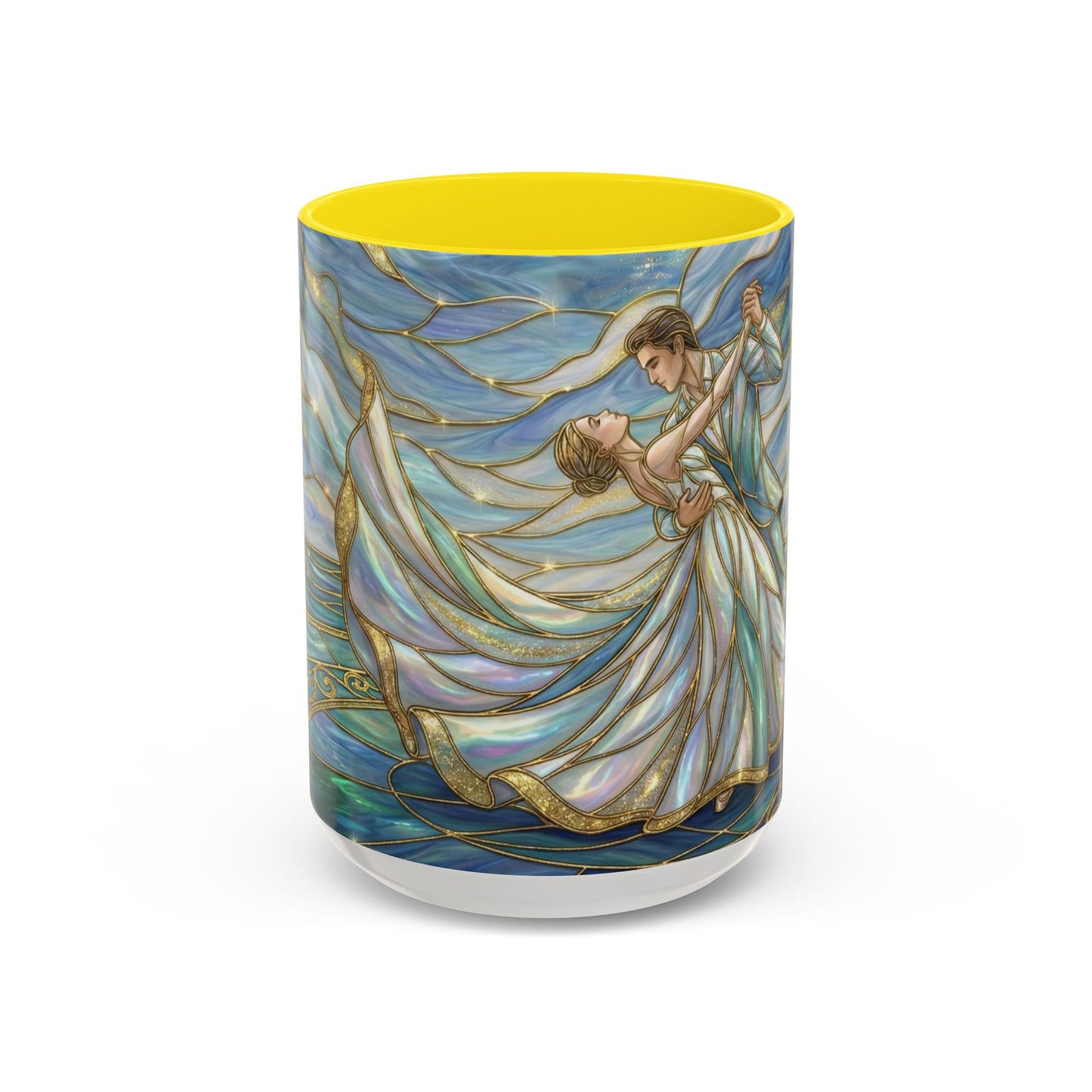 Stained Glass Mug, Dancing Couple Coffee Cup, Romantic Anniversary Gift, Ballroom Dancer Tea Cup, Wedding Present For Couple, Art Mug