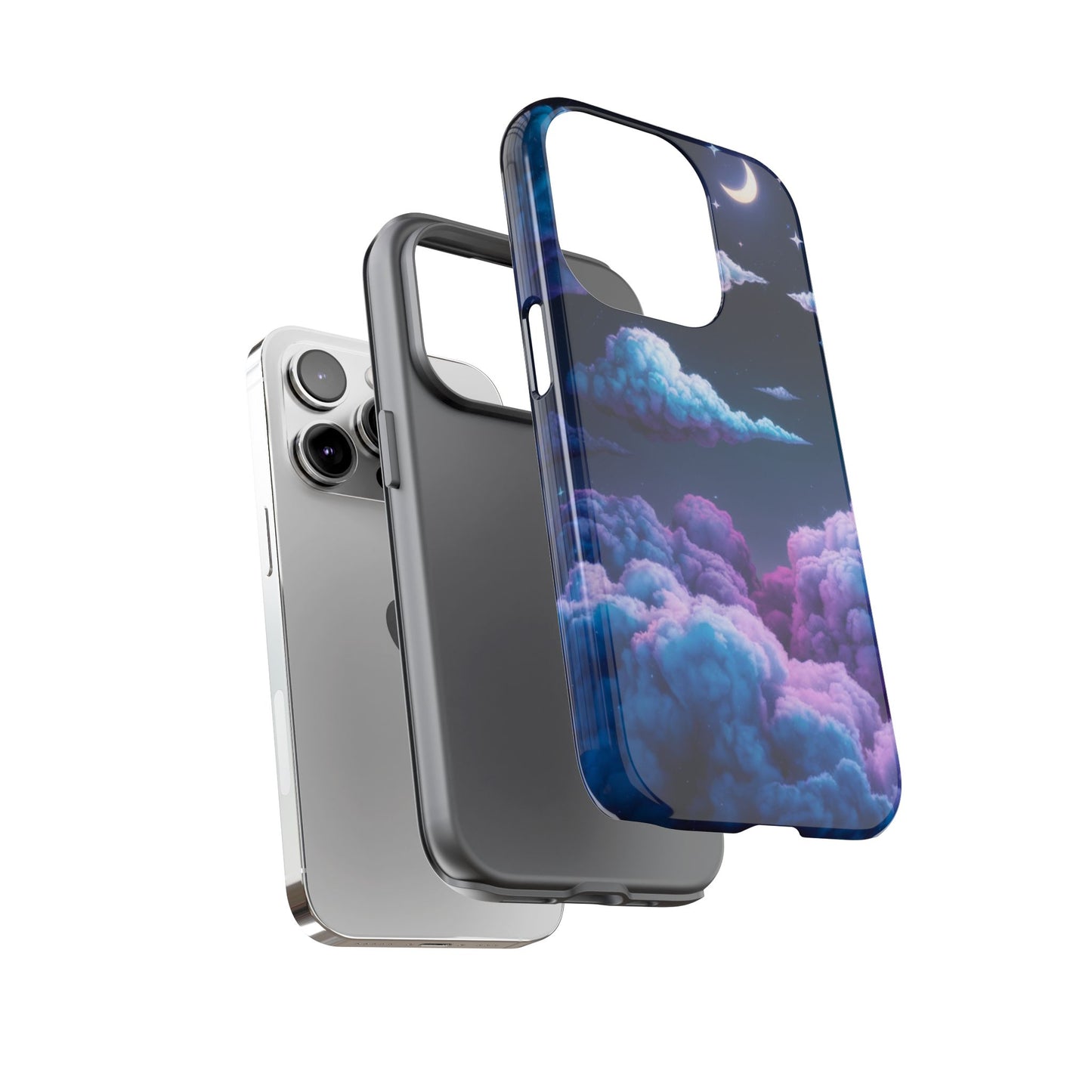 Dreamy Clouds & Moon Tough iPhone Case