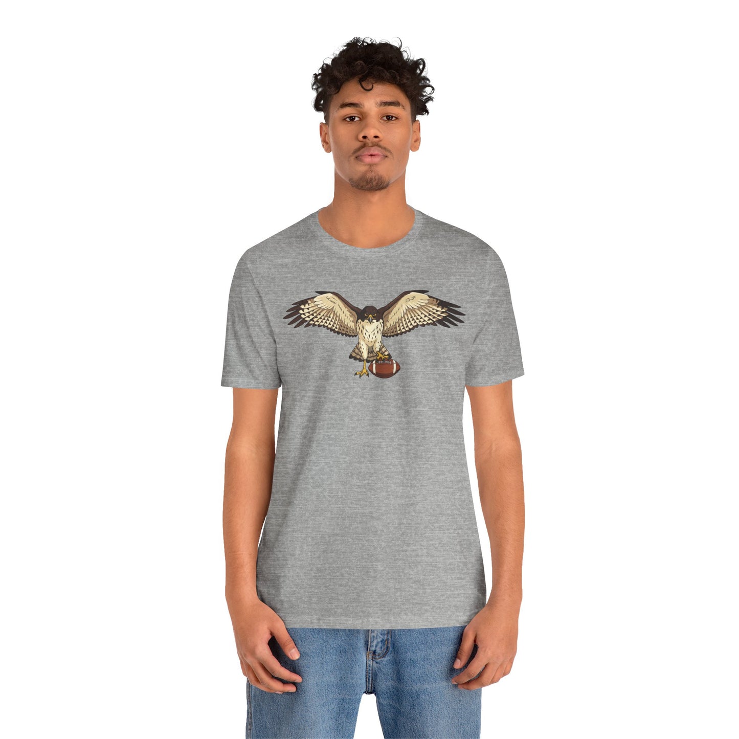 Hawk Football Shirt, Hawk Holding Football T Shirt, Football Mascot Tee, Bird Of Prey Shirt, Sports Fan Gift, Game Day Hawk Tee