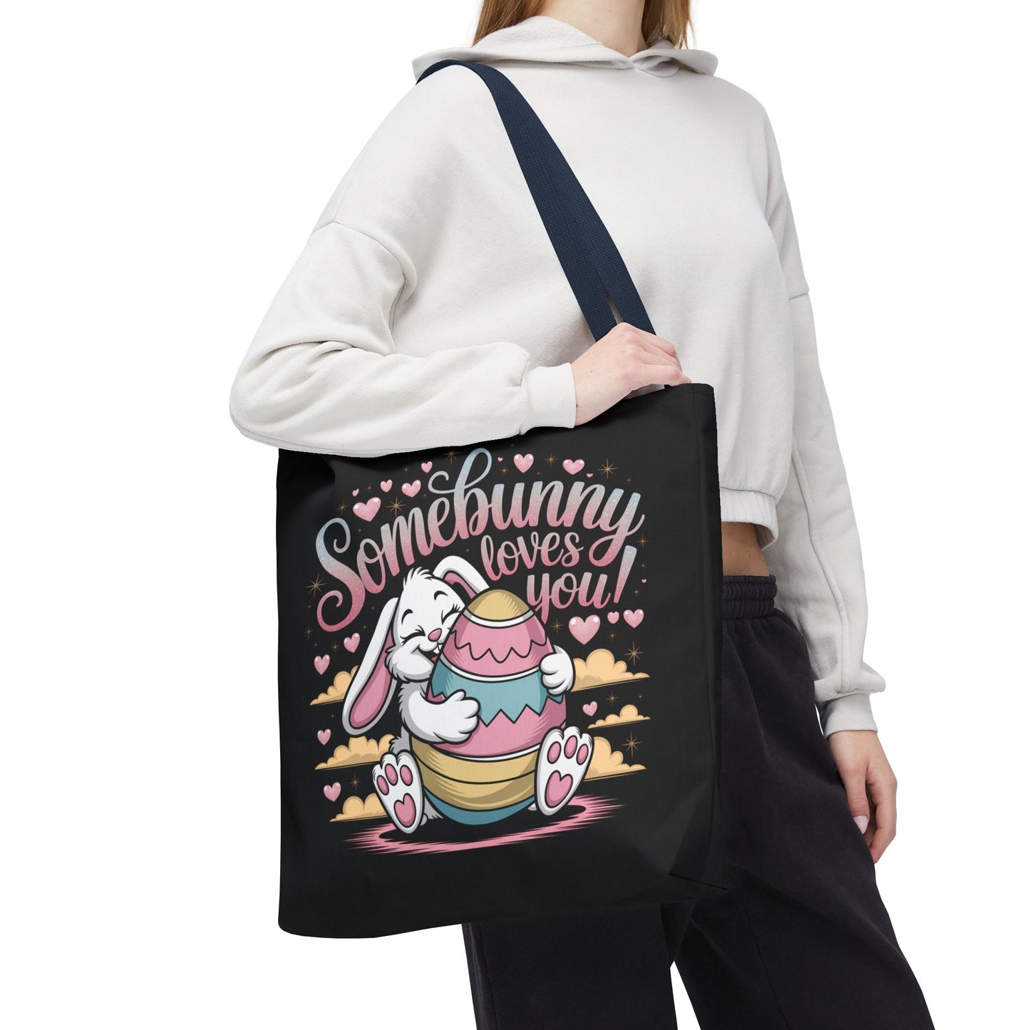 Easter Bunny Tote Bag Somebunny Loves You Easter Bag Bunny