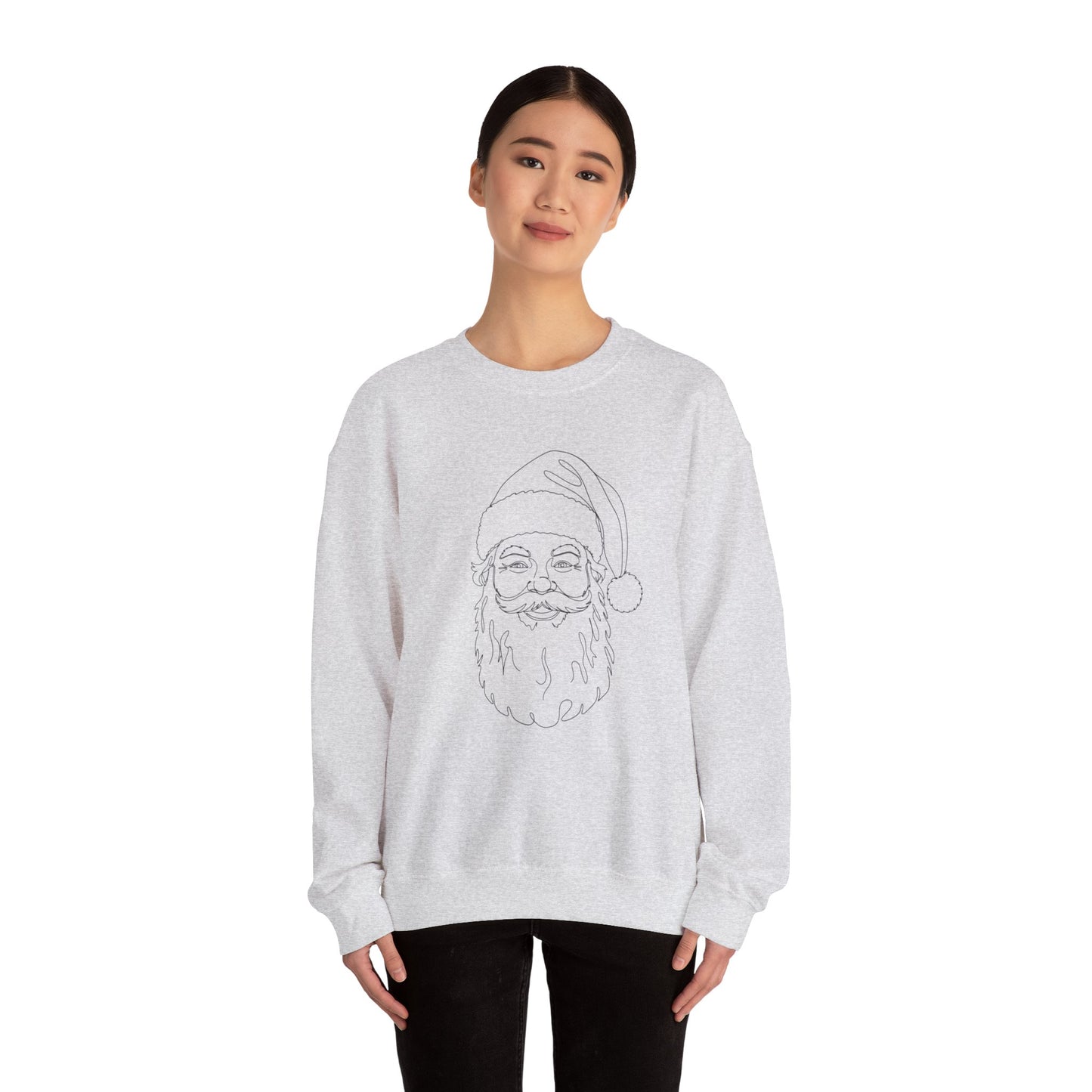 Minimalist Santa Sweatshirt | Modern Line Art Christmas Crewneck | Simple Holiday Sweater | Cozy Neutral Xmas Gift for Him or Her