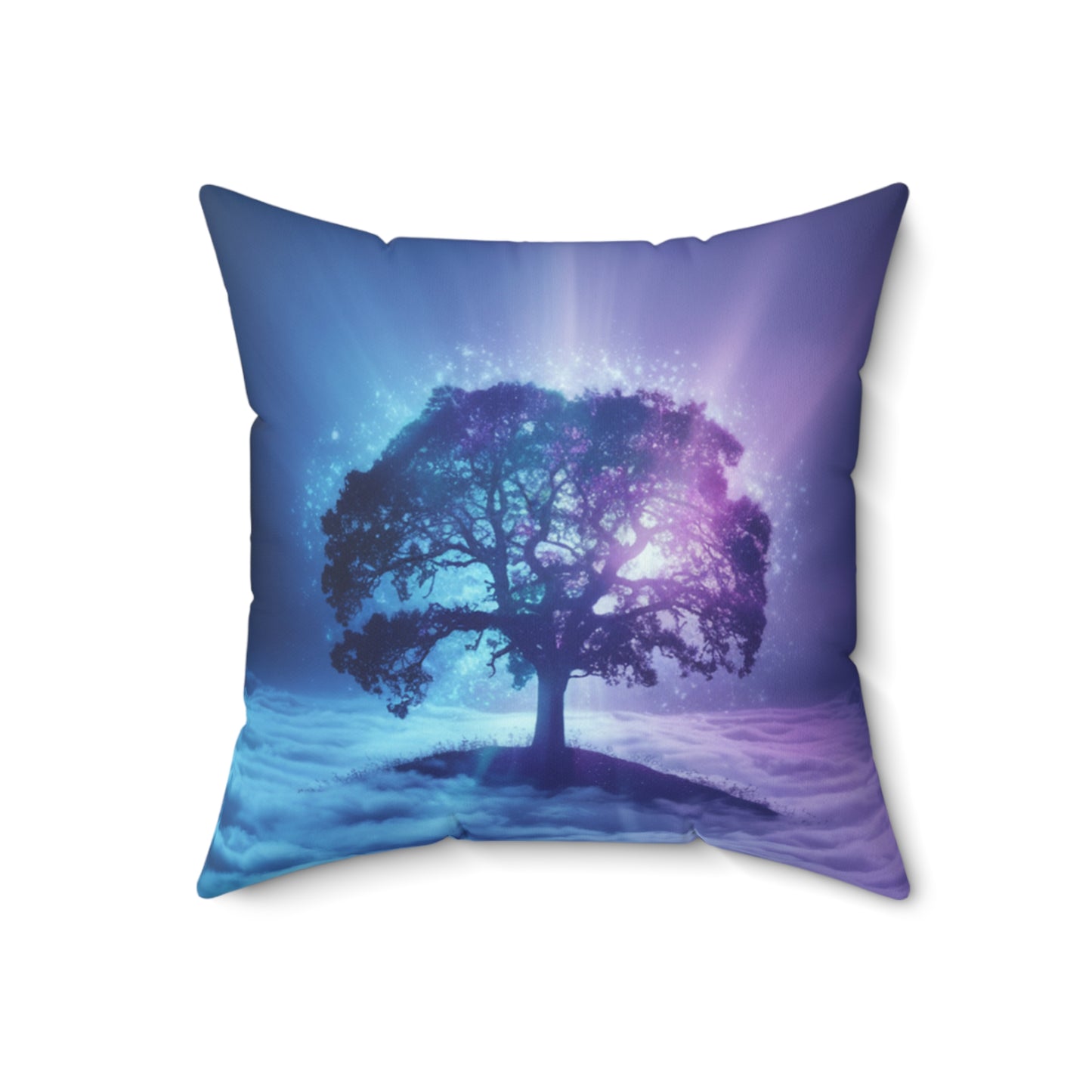 Square Pillow Dreamy Tree in Clouds