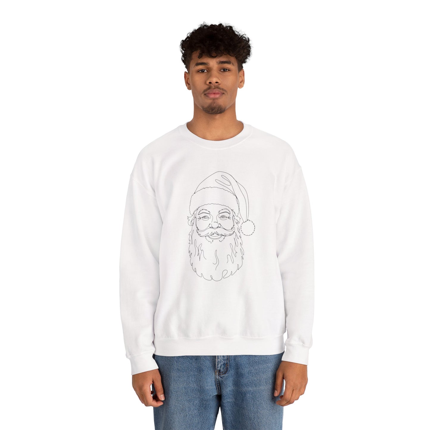 Minimalist Santa Sweatshirt | Modern Line Art Christmas Crewneck | Simple Holiday Sweater | Cozy Neutral Xmas Gift for Him or Her
