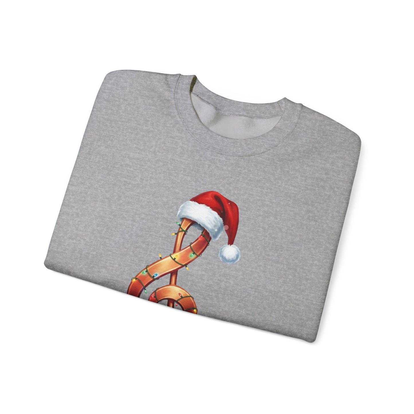 Christmas treble clef sweatshirt, music note Santa hat shirt, Christmas lights music lover sweater, musician holiday crewneck, Xmas gift