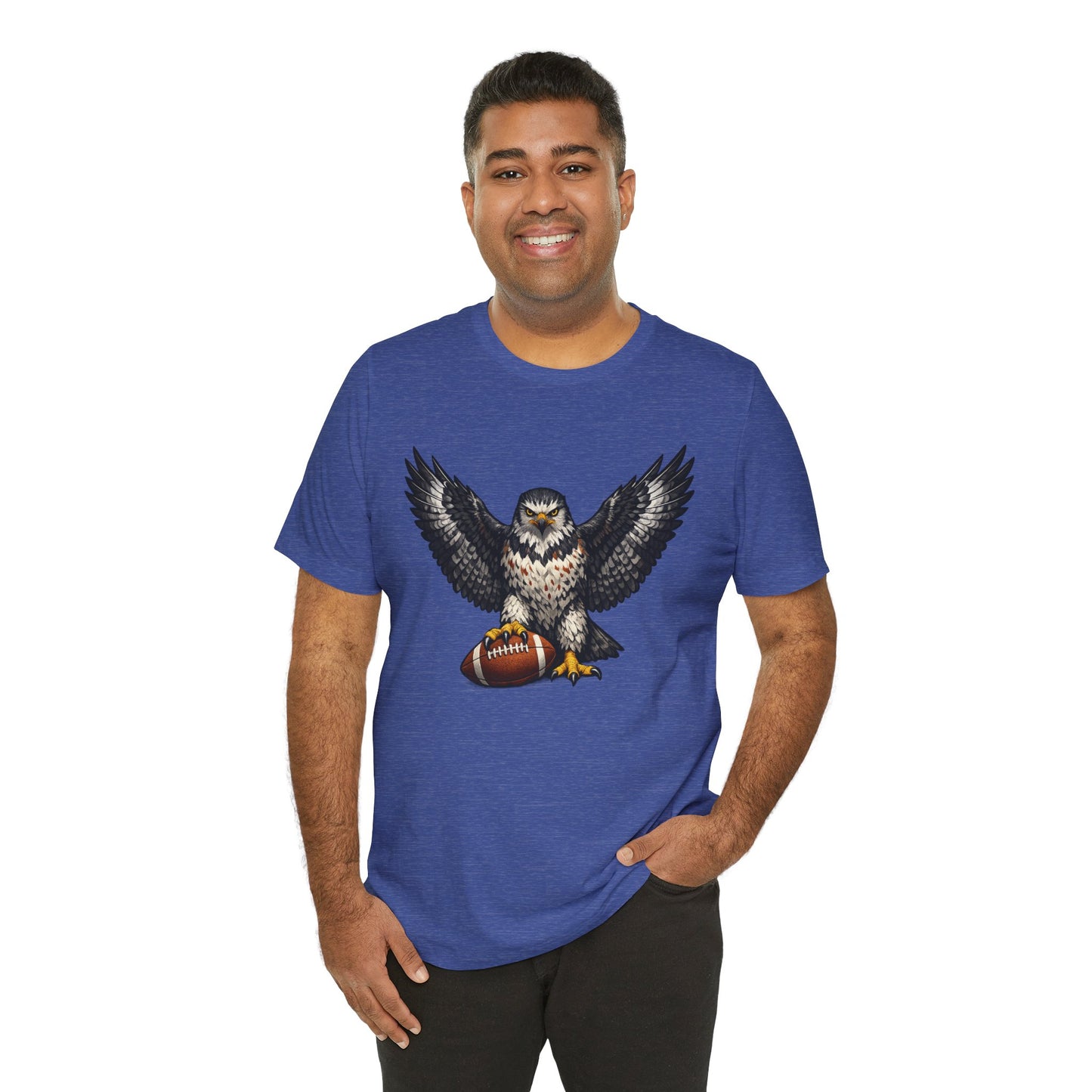 Hawk Football Shirt, Hawk Holding Football T Shirt, Hawk Mascot Tee, Football Bird Of Prey Shirt, Game Day Sports Tee, Hawk Fan Gift