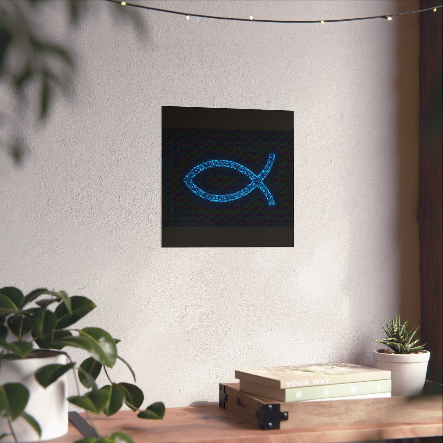 Sparkling Fish Symbol Matte Vertical Poster - Faith-Inspired Art for Home Decor