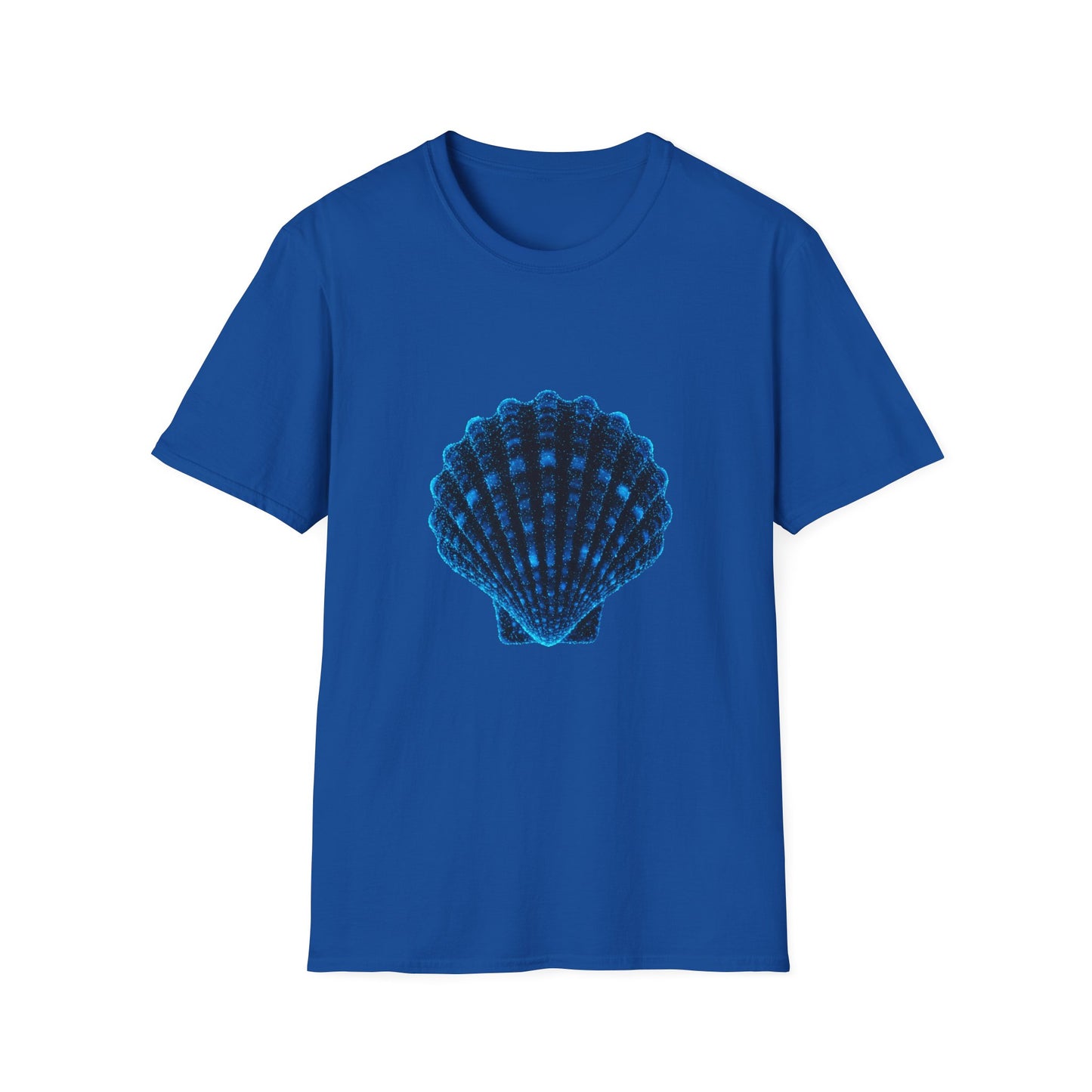 Geometric Digital Shell T‑Shirt • Nature Inspired Graphic Tee • Cottagecore, Y2K Nostalgia, Bold Minimalist Women & Men Gift