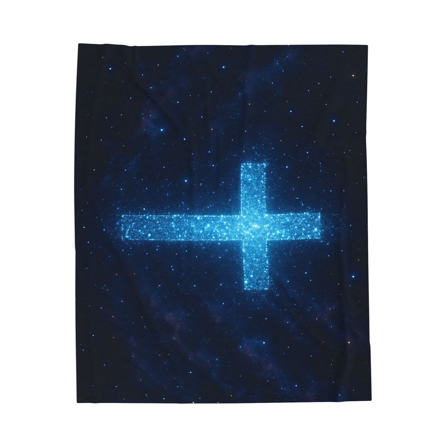 Velveteen Plush Blanket with Bioluminescent Cross Design Christian Decor Inspirational Throw Spiritual Blanket Gift for Believers