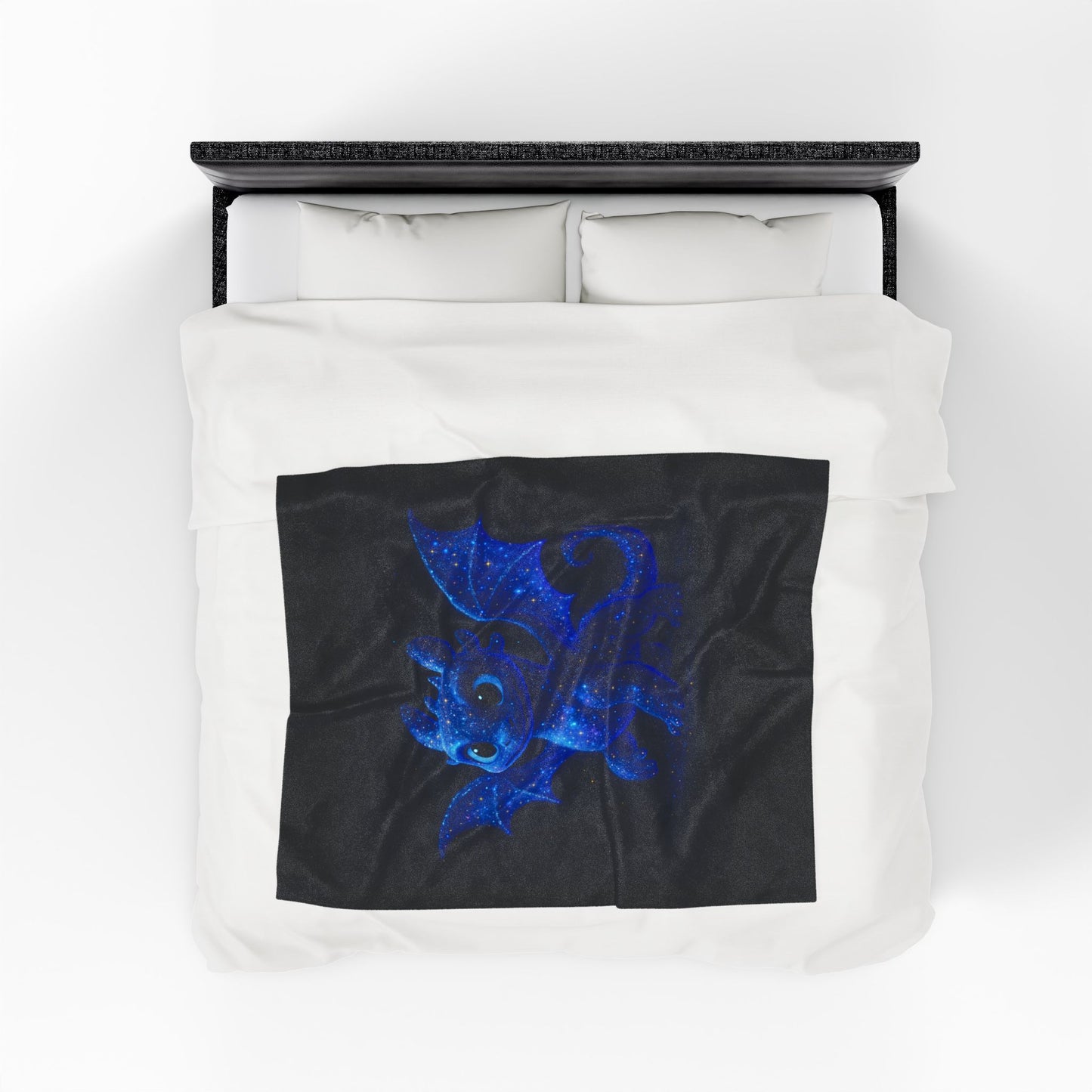 Galaxy Dragon Blanket - Cosmic Blue Fantasy Throw for Kids, Teens & Adults | Soft Plush Bed Decor | Dragon Lover Gift Idea