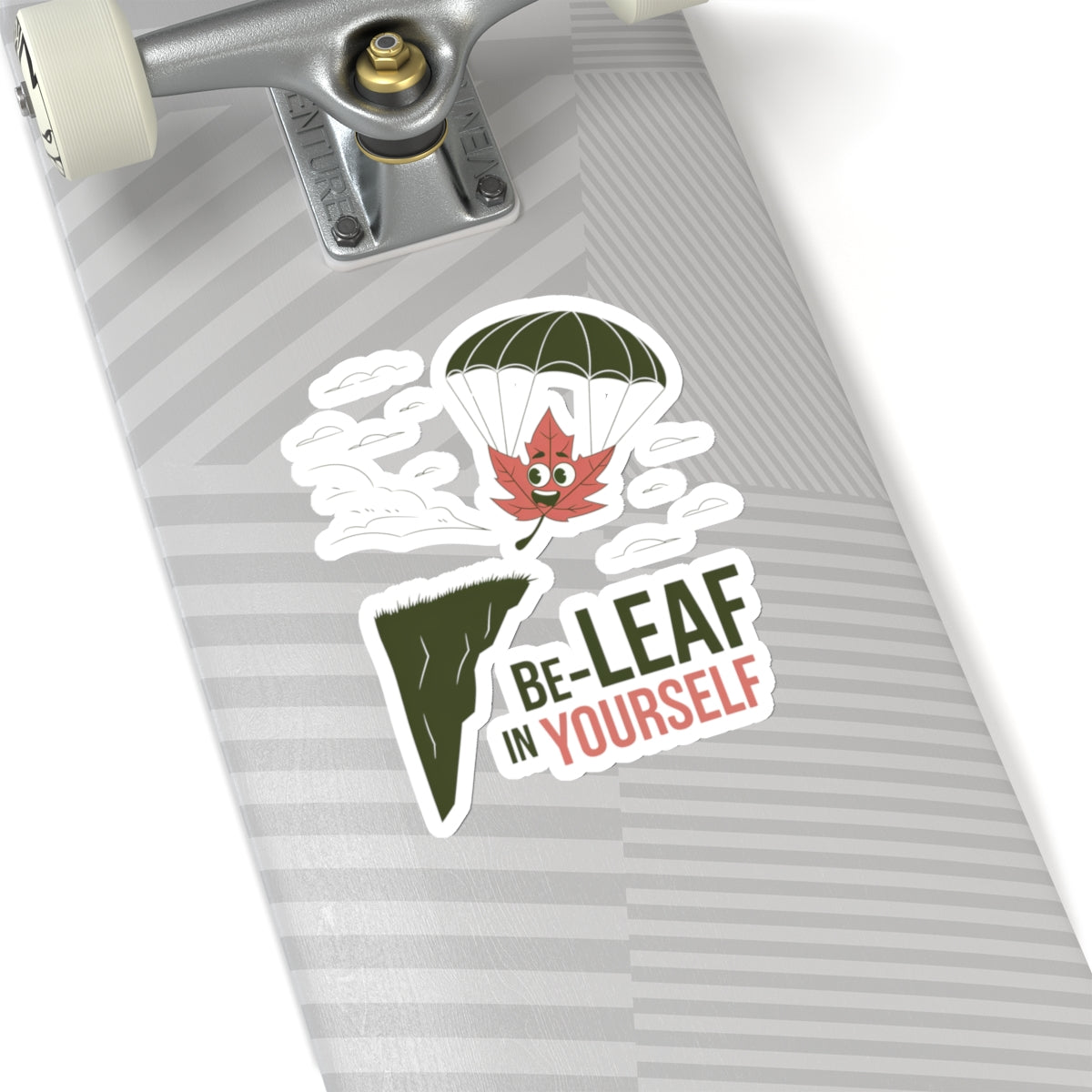 Sticker - 'Be-Leaf in Yourself' Pun Design