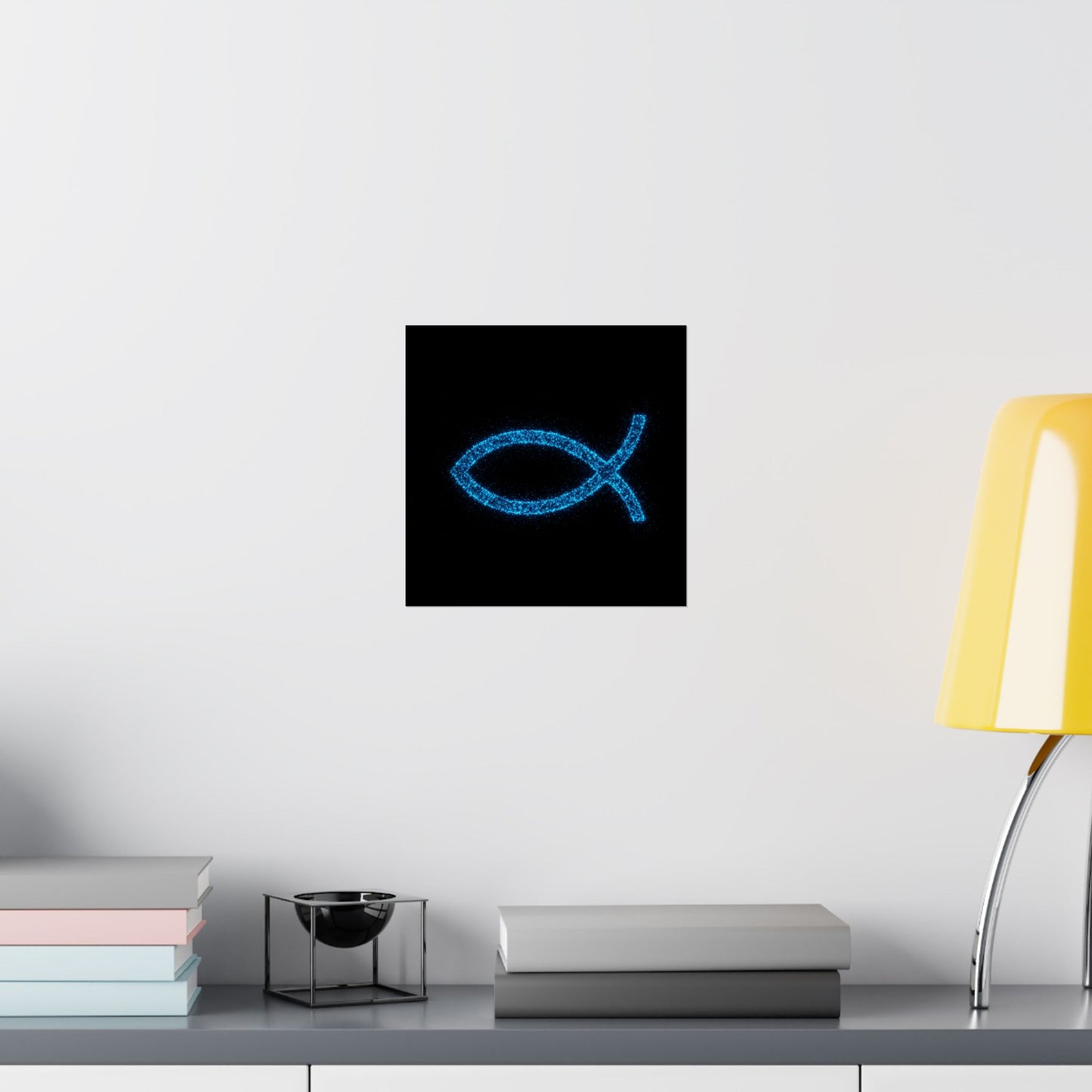 Sparkling Fish Symbol Matte Vertical Poster - Faith-Inspired Art for Home Decor