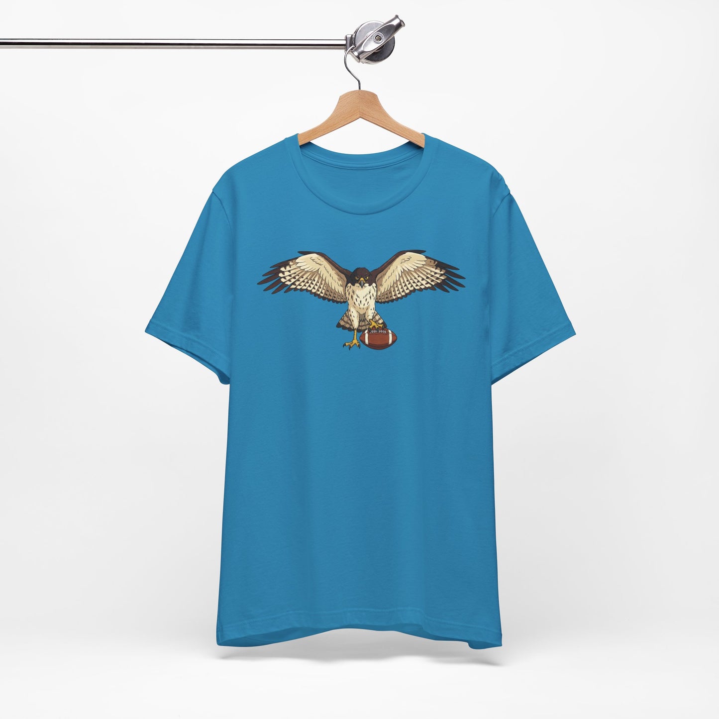 Hawk Football Shirt, Hawk Holding Football T Shirt, Football Mascot Tee, Bird Of Prey Shirt, Sports Fan Gift, Game Day Hawk Tee