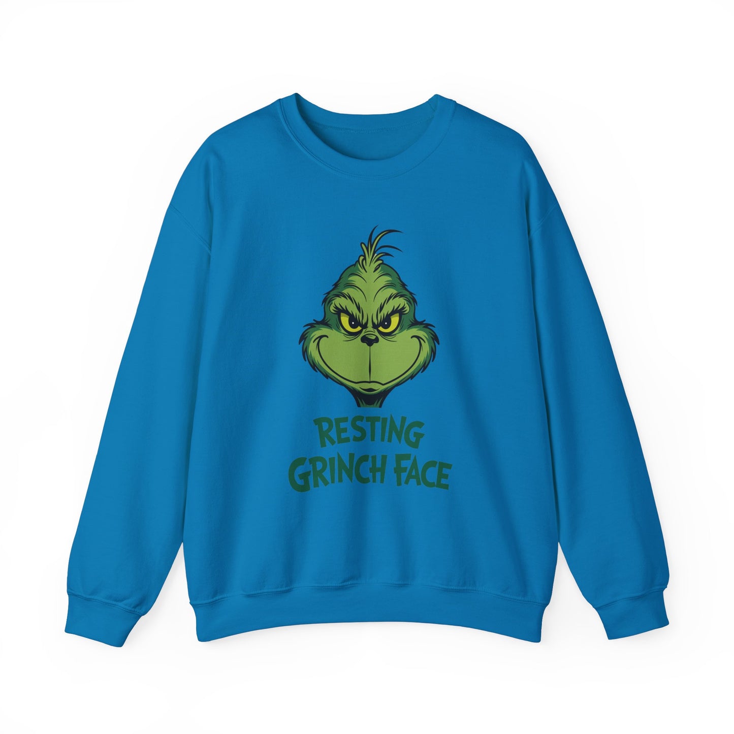 Resting Grinch Face Christmas Sweatshirt, Funny Holiday Sweater, Cozy Unisex Crewneck, Festive Grumpy Christmas Gift For Him Or Her