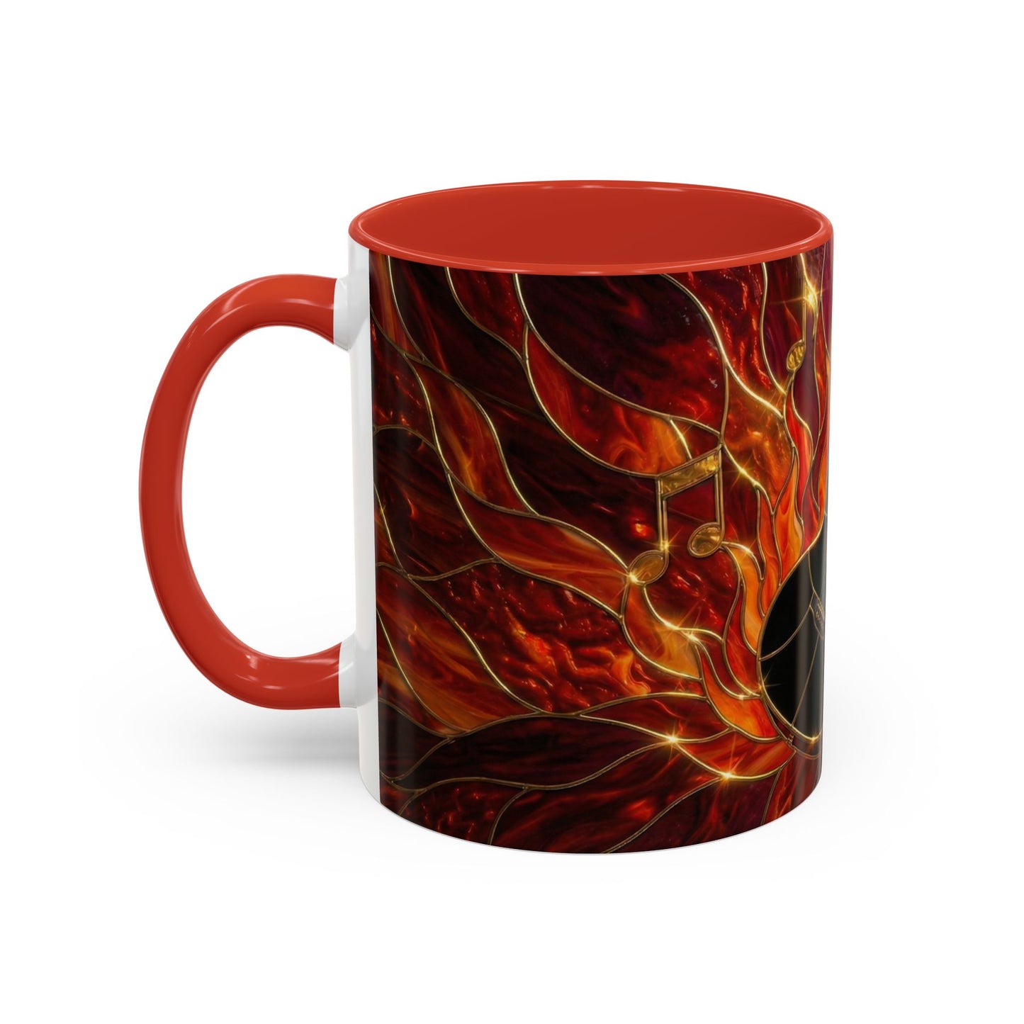 Stained Glass Guitar Mug, Fire Guitar Coffee Mug, Music Lover Gift Mug, Rock Guitar Art Cup, Musician Gift Mug, Guitar Lover Cup