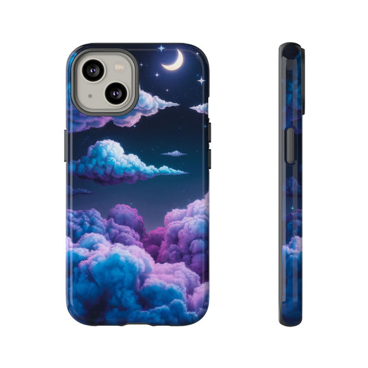 Dreamy Clouds & Moon Tough iPhone Case