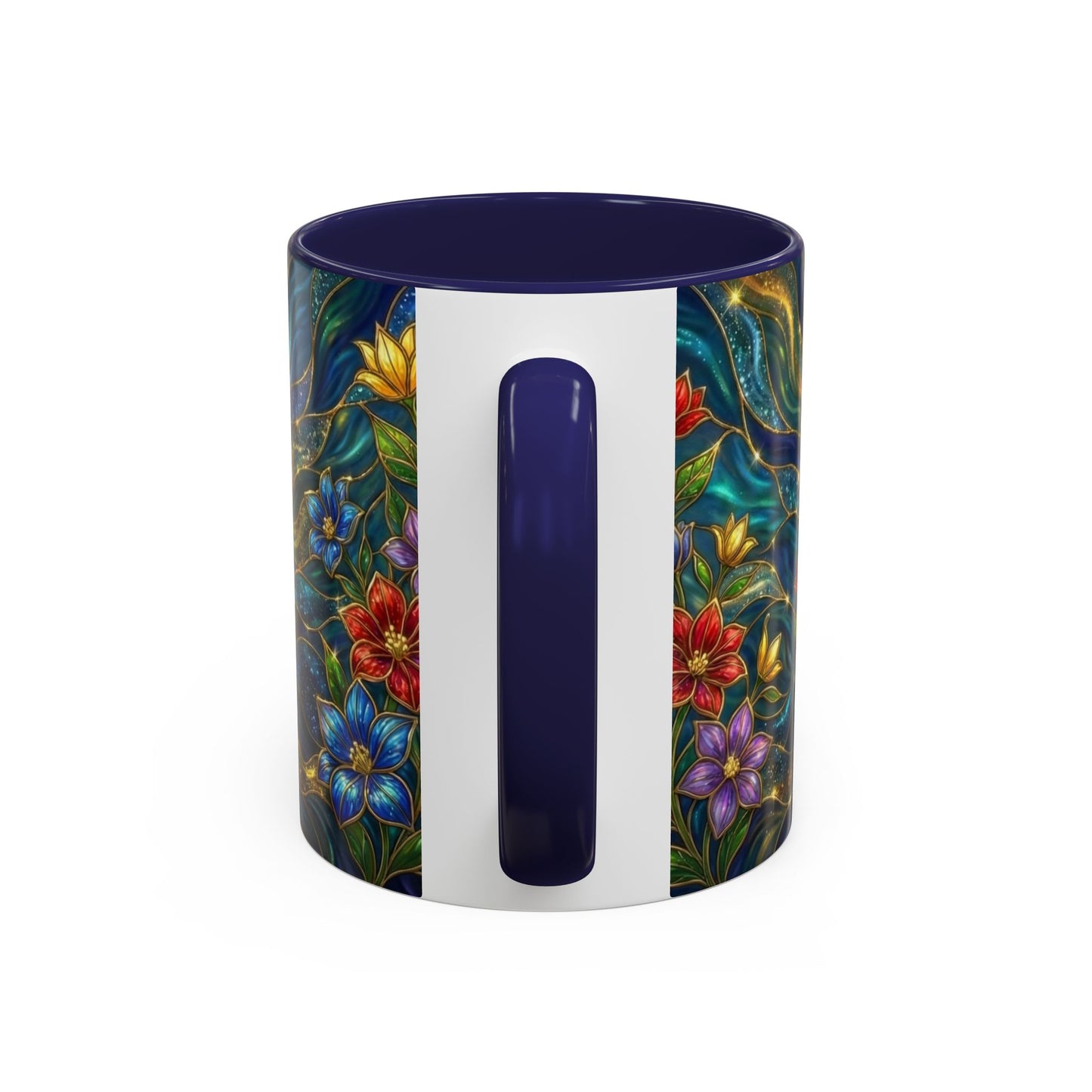 Guitar Coffee Mug, Stained Glass Guitar Art Mug, Music Lover Gift, Floral Acoustic Guitar Mug, Ceramic Coffee Cup, Unique Musician Gift, 11oz