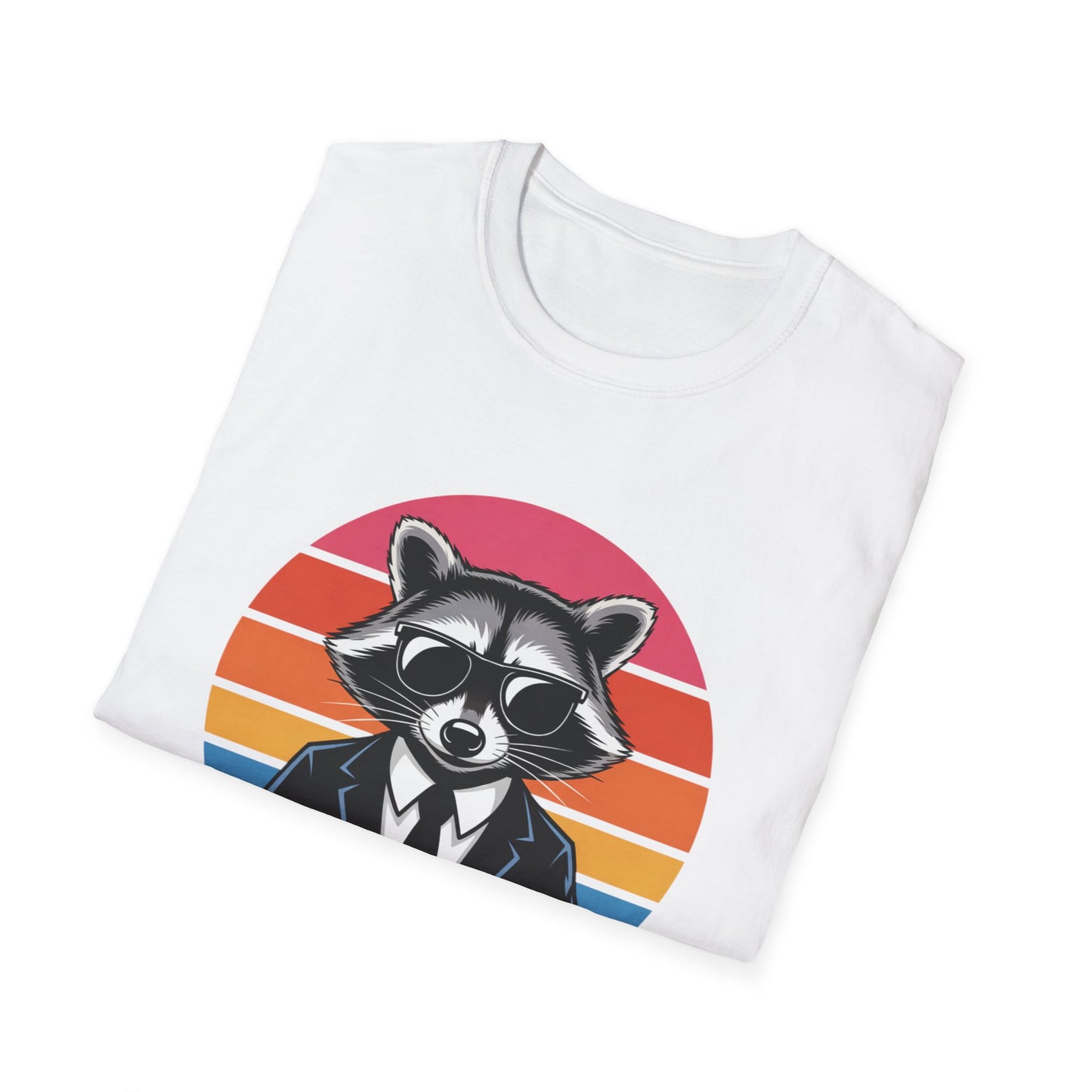Certified Trash Connoisseur Raccoon Shirt - Funny Trash Panda Graphic Tee - Retro Sunset Vintage Vibe - Unique Gift for Raccoon Lover
