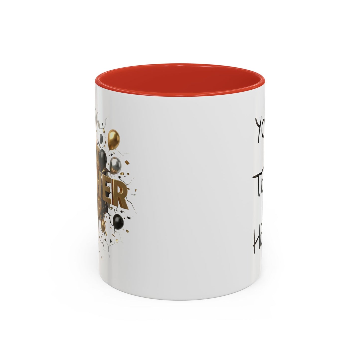 Personalized Teacher Mug, Best Teacher Ever Gift, Custom Educator Coffee Cup, 3D Gold Balloon Design, Teacher Appreciation Present