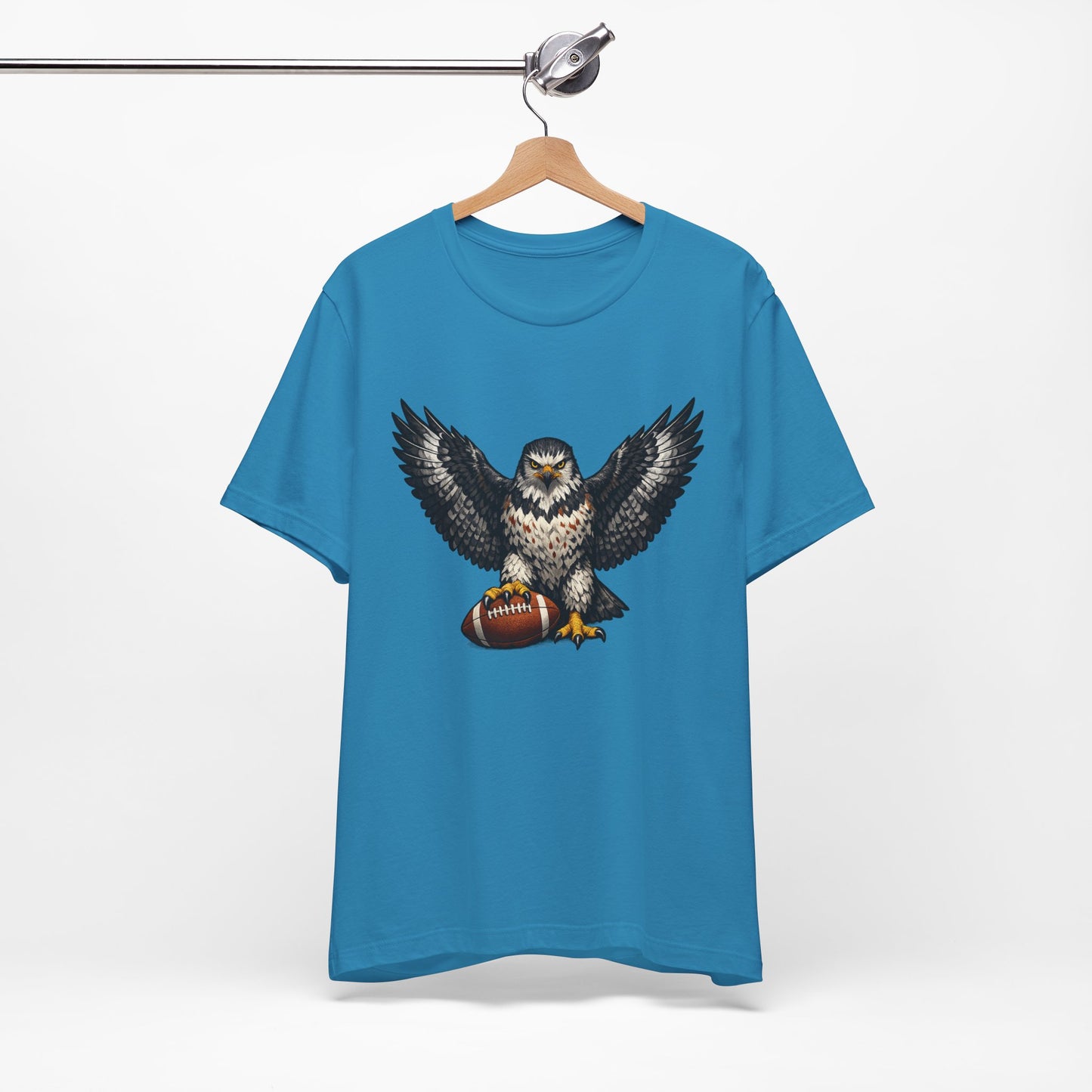 Hawk Football Shirt, Hawk Holding Football T Shirt, Hawk Mascot Tee, Football Bird Of Prey Shirt, Game Day Sports Tee, Hawk Fan Gift