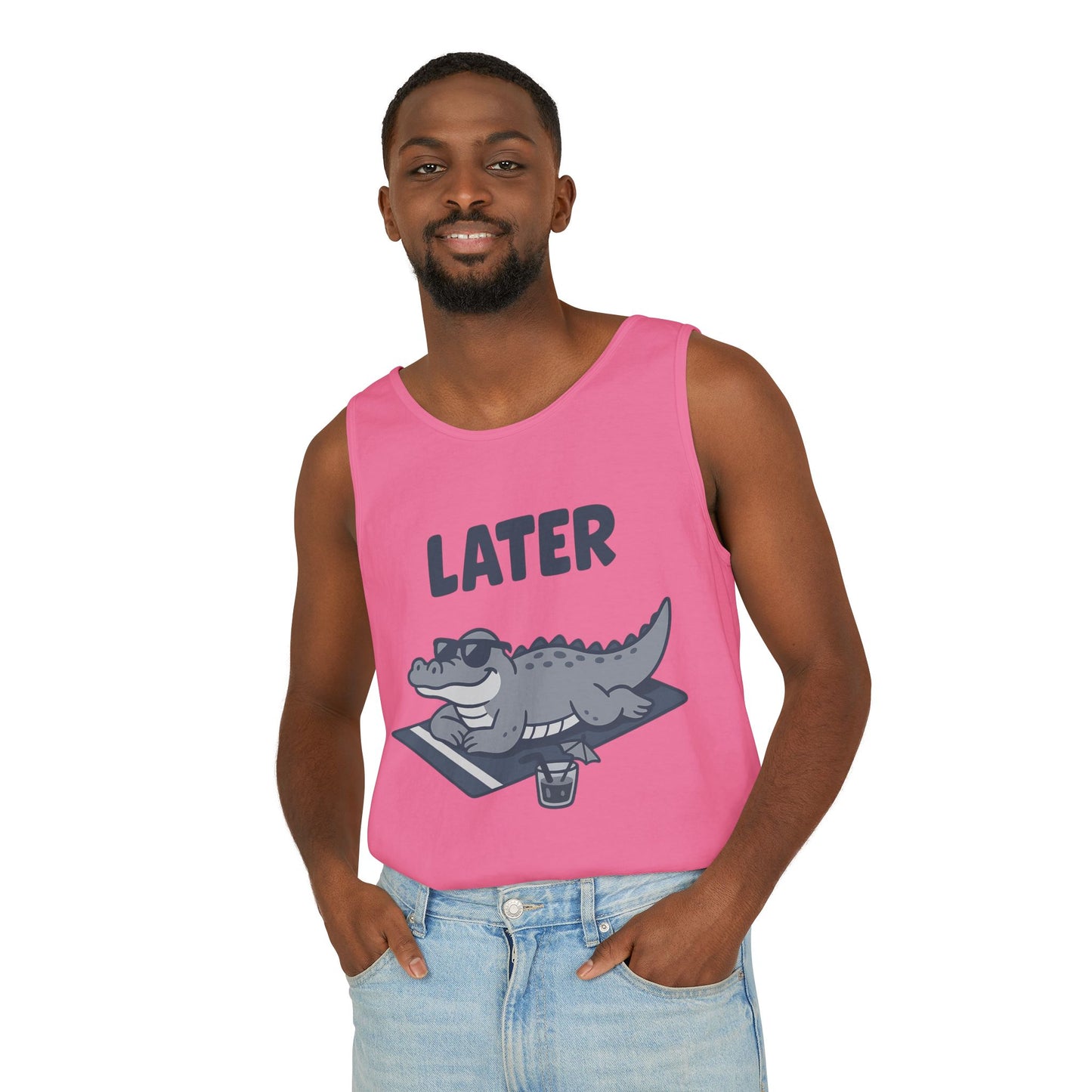 Funny Crocodile Tank Top - ‘Later Gator’ Cute Graphic Croc Tee, Summer Vest, Beach Gift, Sarcastic Animal Humor, Festival and Everyday Wear