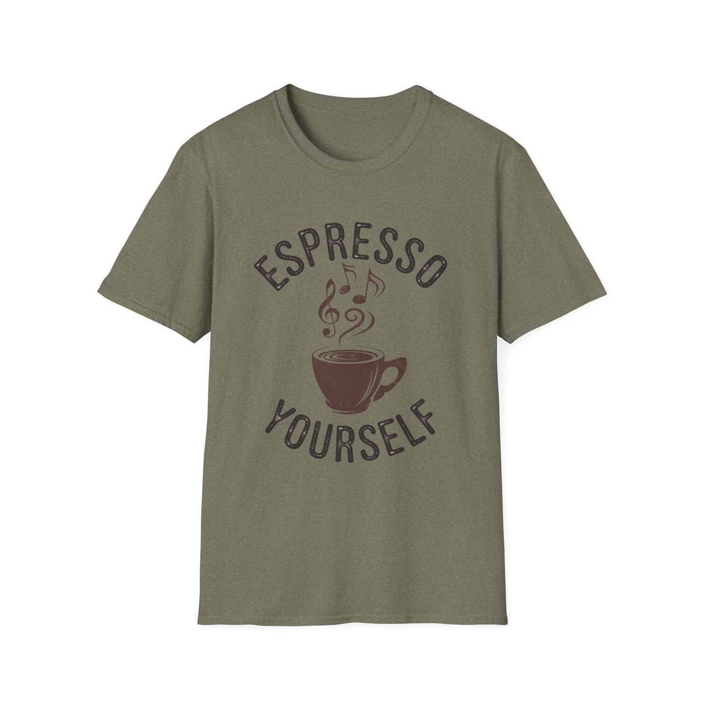 Espresso Yourself T‑Shirt • Funny Coffee Pun Graphic Tee • Musical Espresso Shirt • Caffeine Lover Gift • Coffee Humor Tee for Baristas