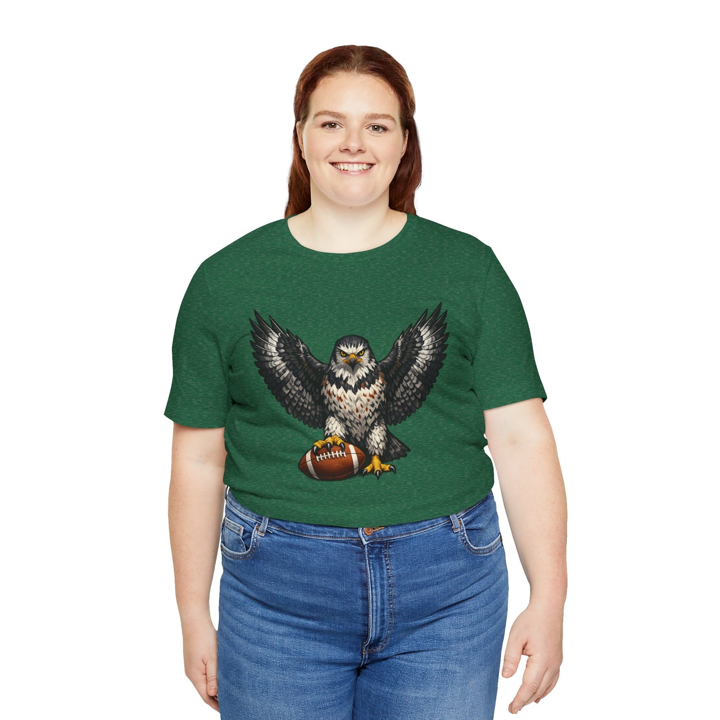 Hawk Football Shirt, Hawk Holding Football T Shirt, Hawk Mascot Tee, Football Bird Of Prey Shirt, Game Day Sports Tee, Hawk Fan Gift