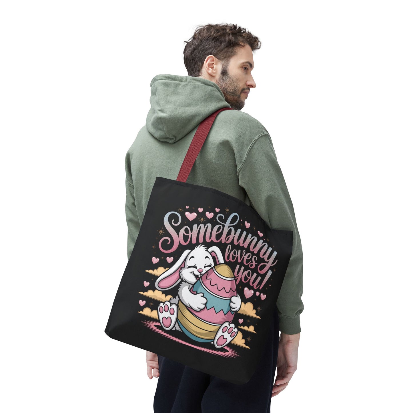 Easter Bunny Tote Bag Somebunny Loves You Easter Bag Bunny