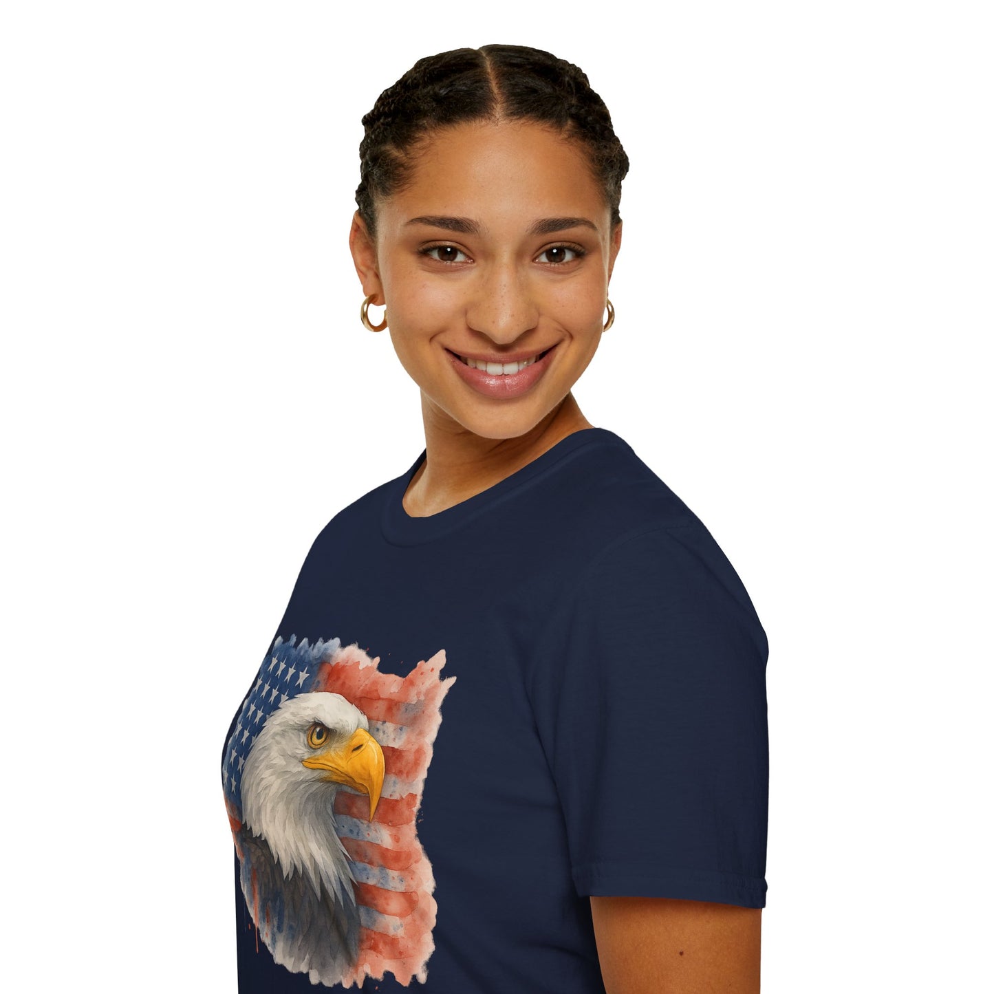 American Eagle & Flag T‑Shirt | Patriotic Graphic Tee | Bald Eagle USA Shirt | 4th of July Tee | Independence Day Apparel